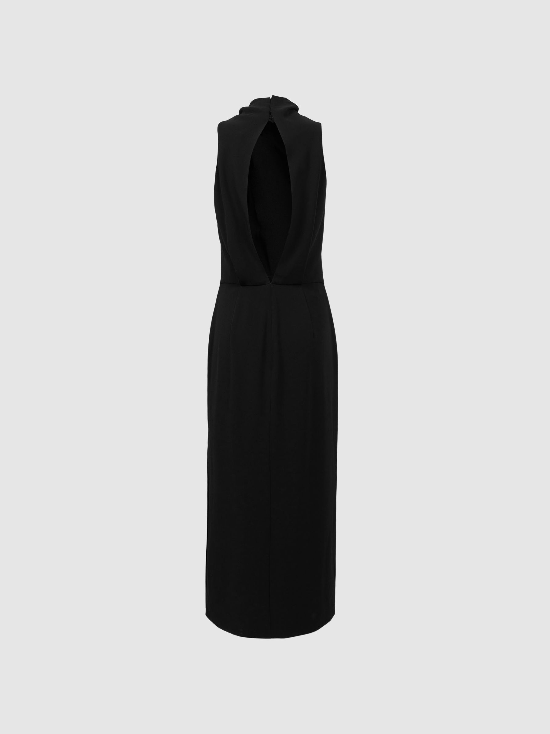 Halter Neck Midi Dress in Black - Image 4 of 4