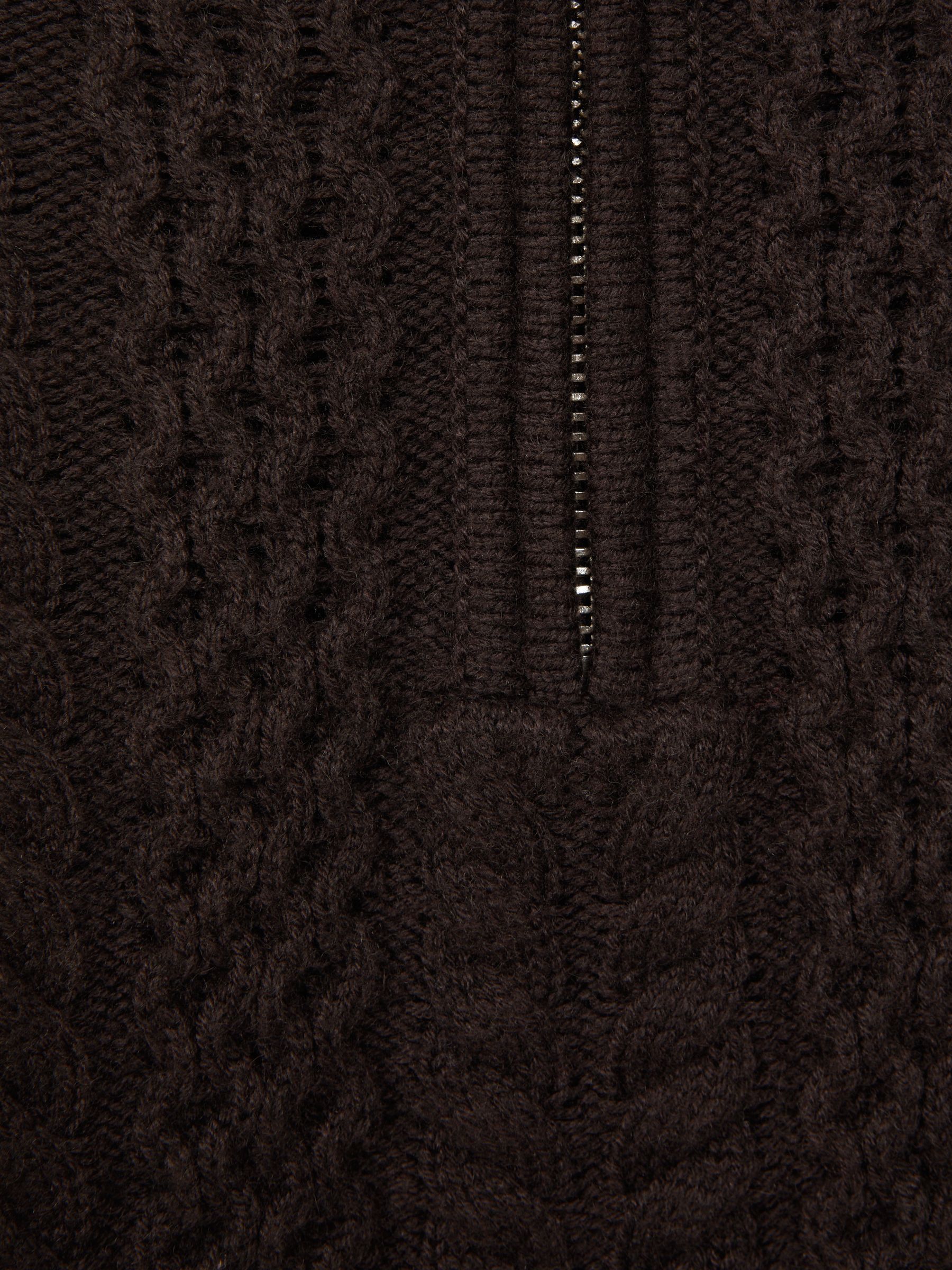 Junior Strickpullover mit halbem Reißverschluss in Schokolade und schmaler Passform - Bild 6 von 6