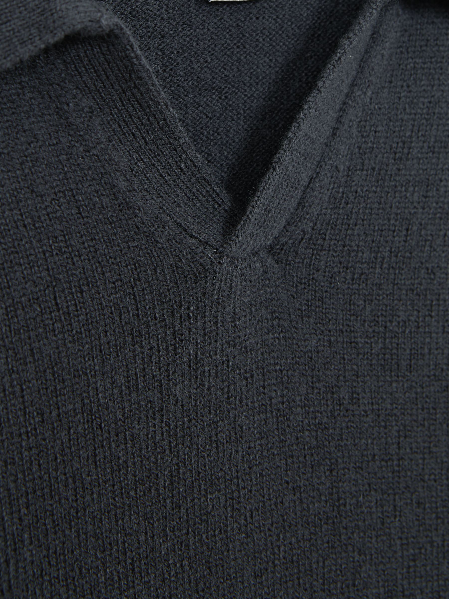 Junior Wool Open Collar Top in Anthracite Grey - Image 5 of 5