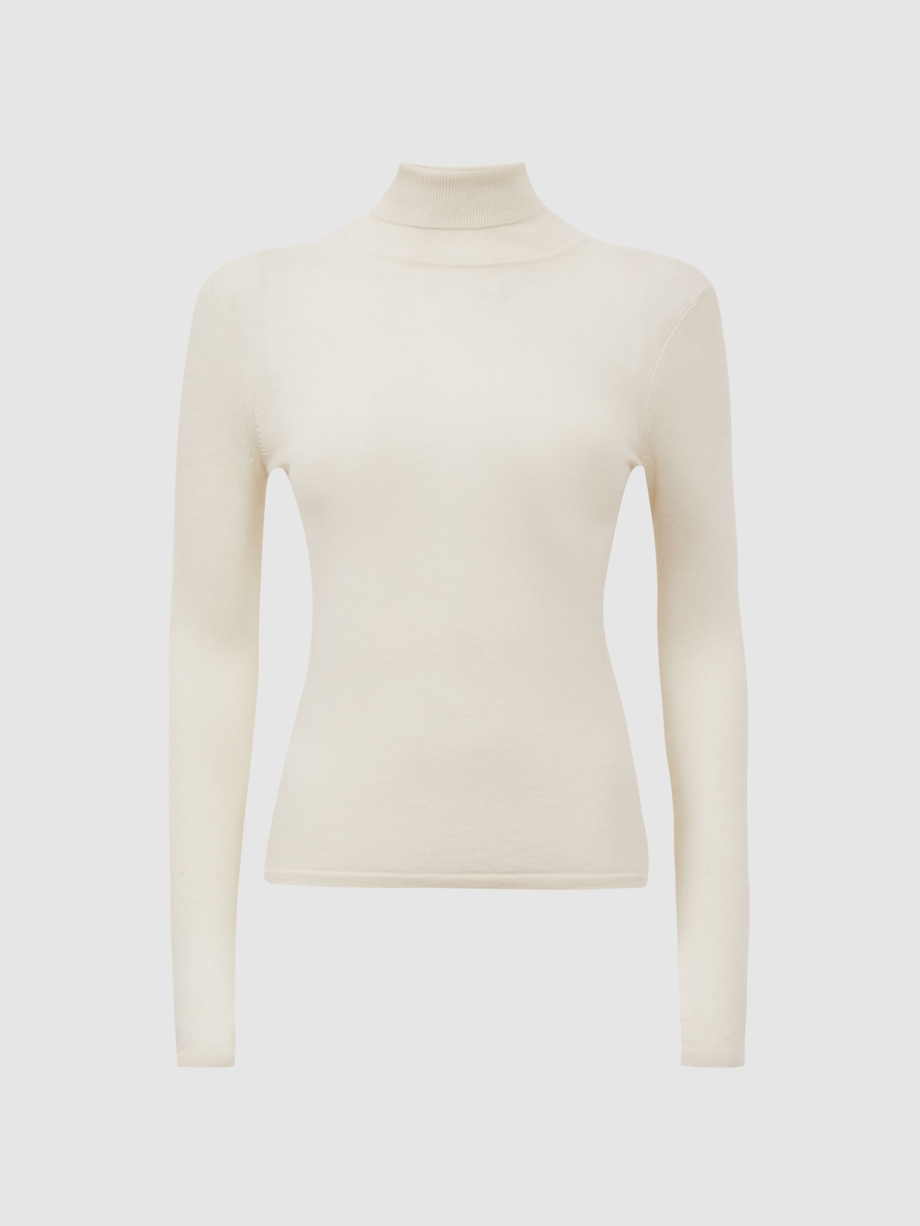 Atelier Cashmere Roll Neck Top in Cream - Image 2 of 5