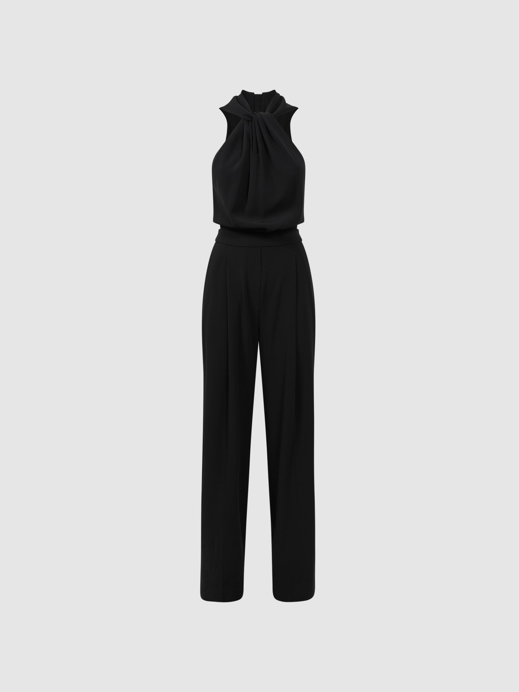 Halter Neck Jumpsuit in Black - Image 2 of 6
