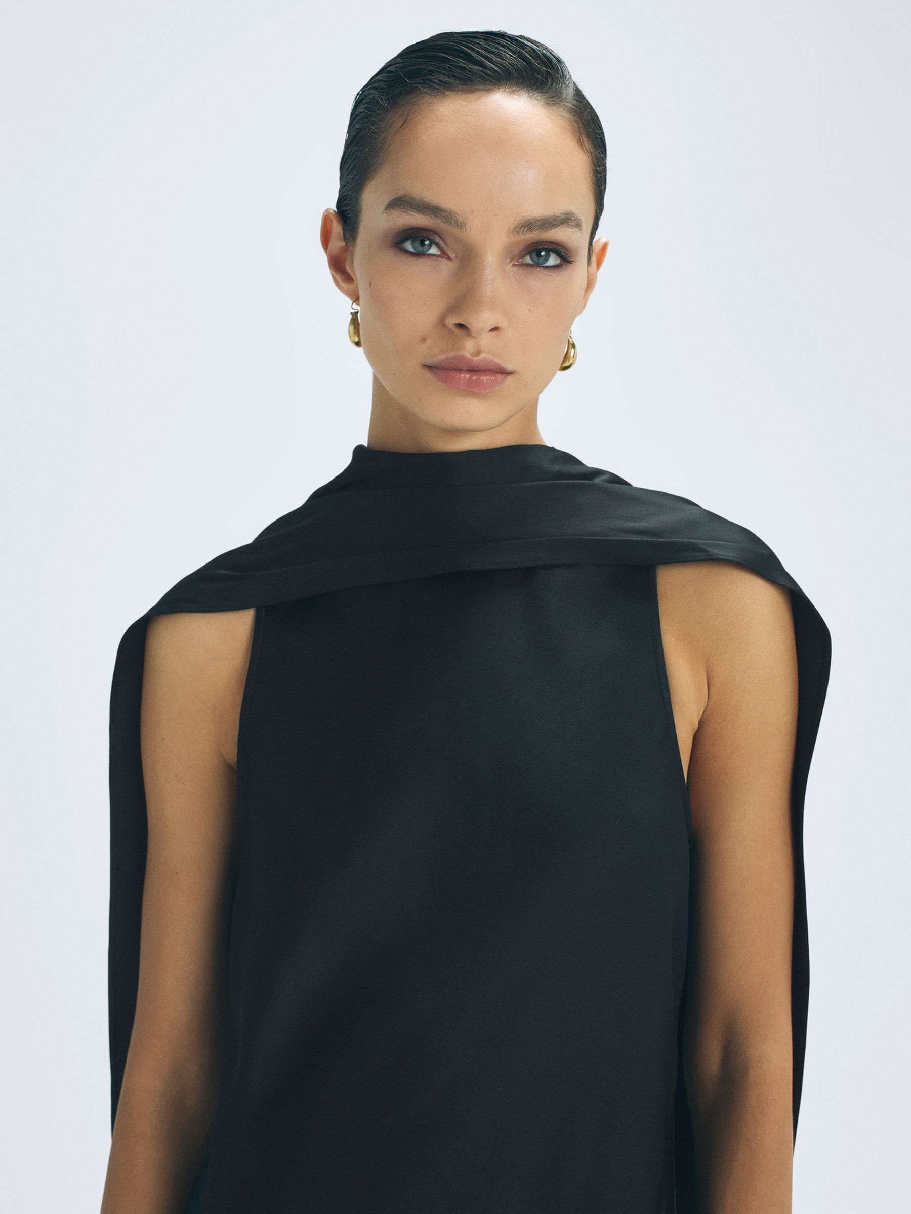Atelier Cape Maxi Dress in Black - Image 3 of 6