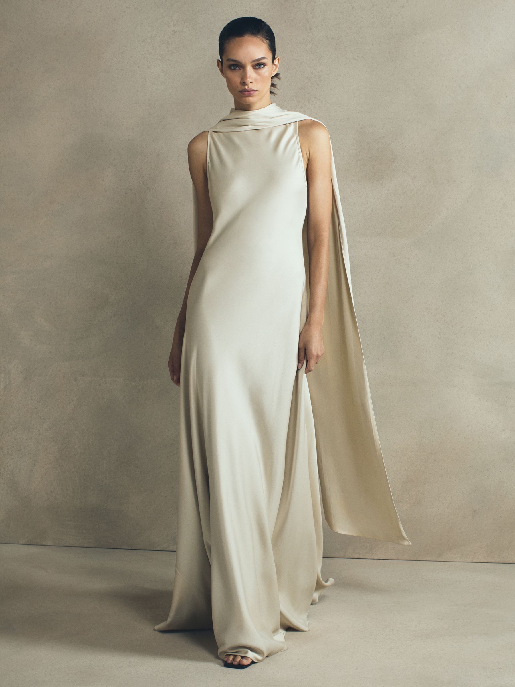 Atelier Cape Maxi Dress in Champagne - Image 1 of 6