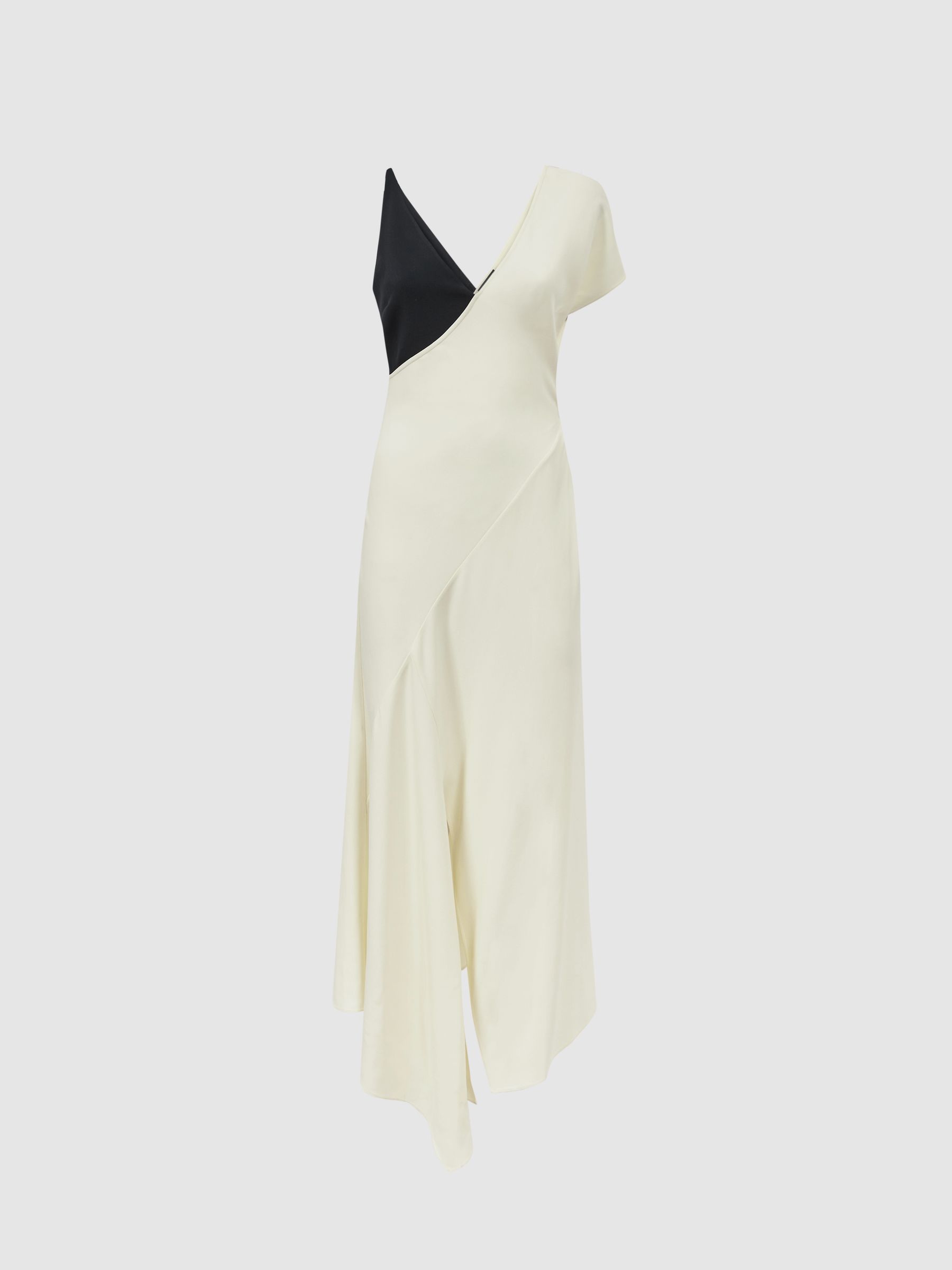 Colourblock Midi Dress in Black/White - Image 2 of 6