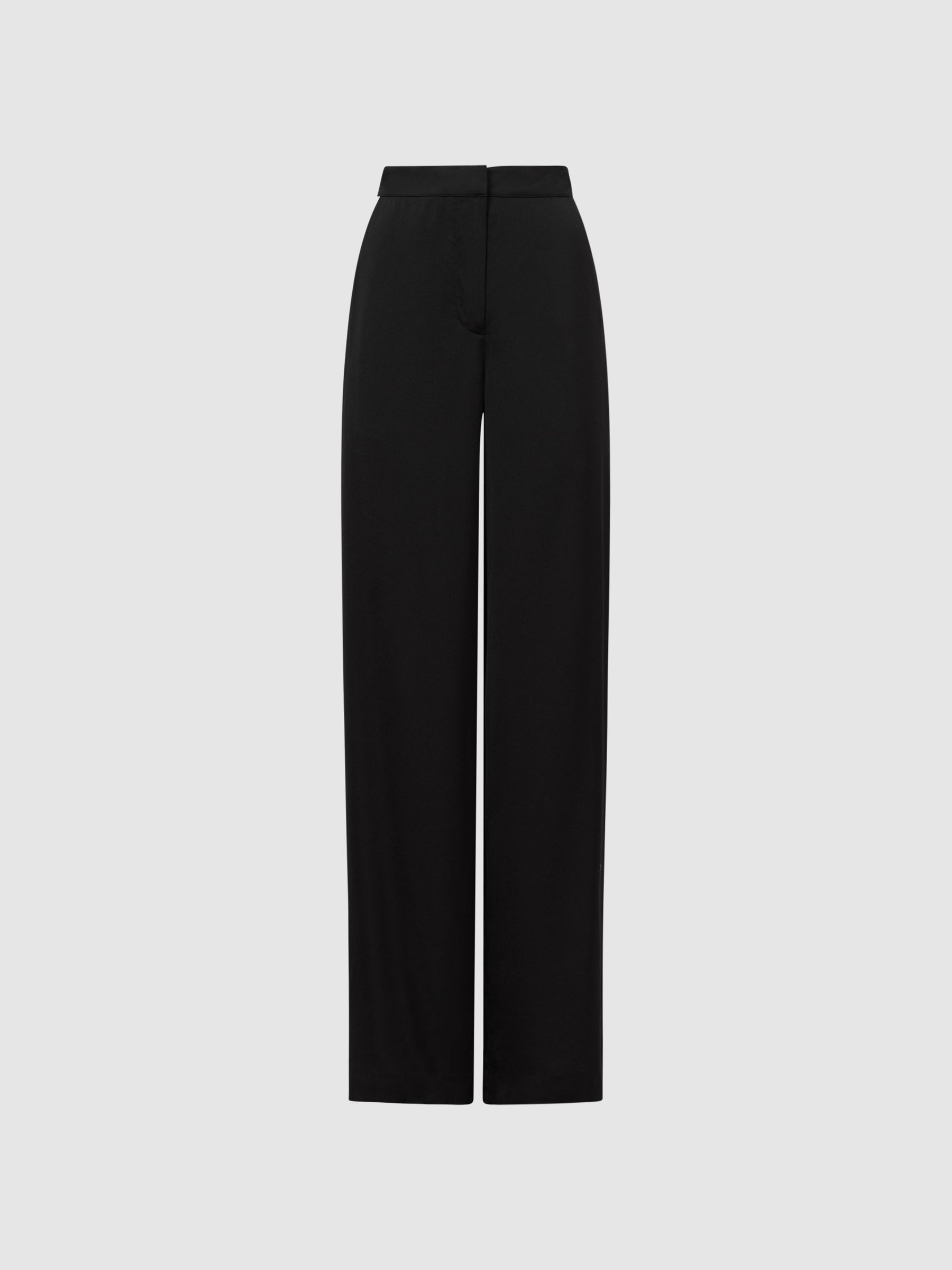 Petite Wide Leg Side Stripe Trousers in Black - Image 2 of 6