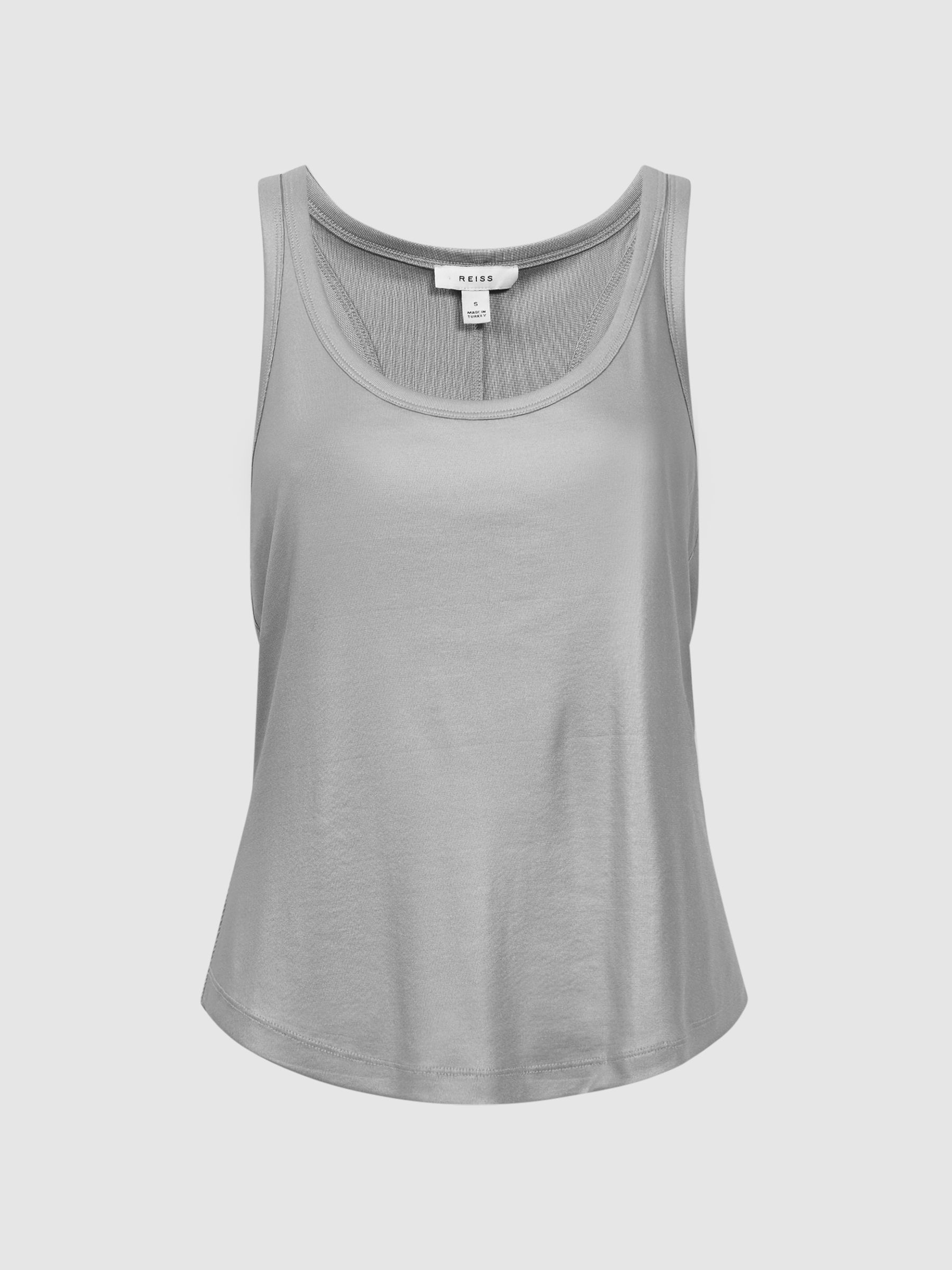 Metallic Scoop Neck Racerback Vest in Silver - Image 2 of 5