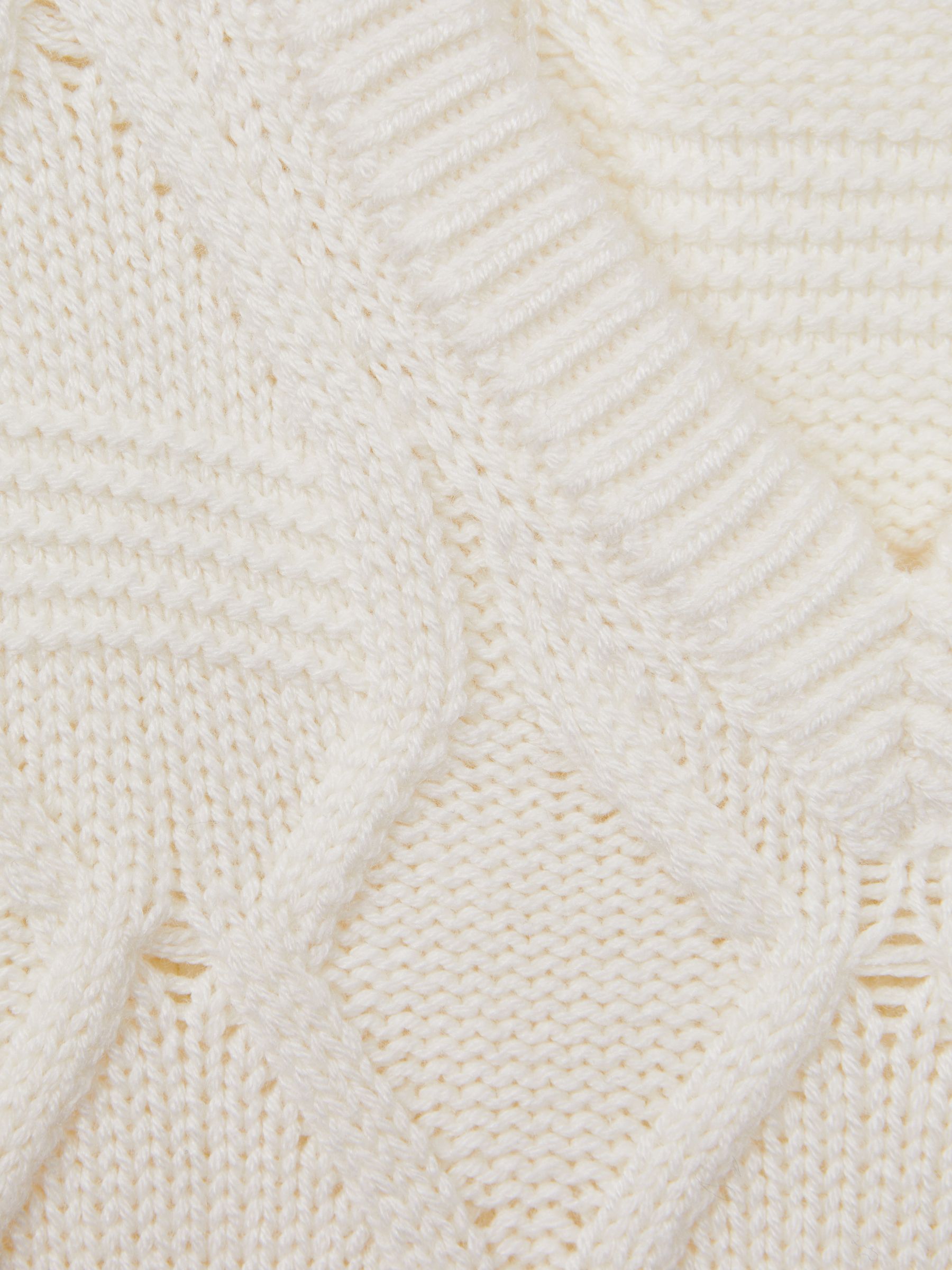 3-9 yrs Slim Fit Cable Knit Sleeveless Vest in Ecru - Image 5 of 5