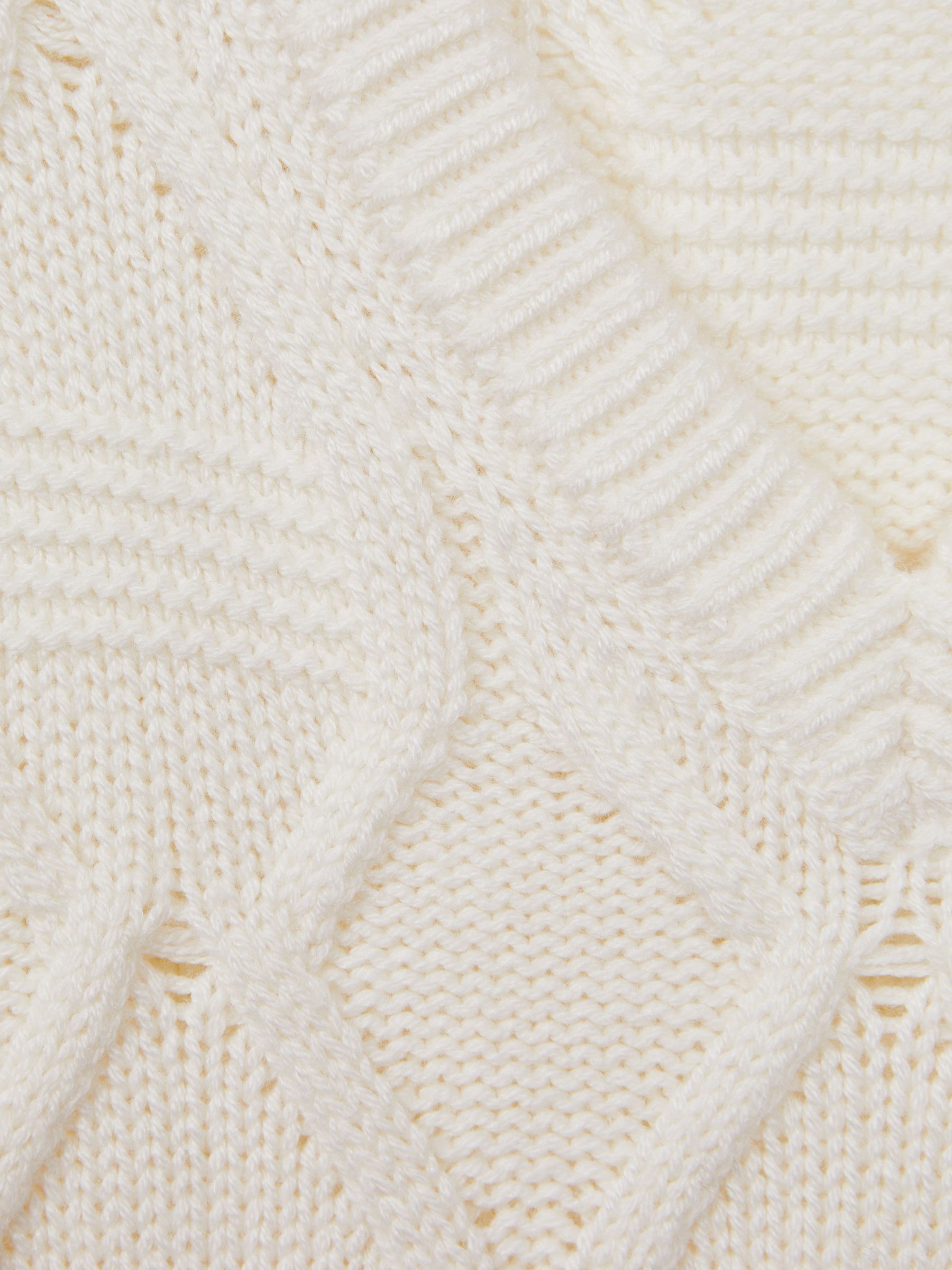 9-14 yrs Slim Fit Cable Knit Sleeveless Vest in Ecru - Image 5 of 5