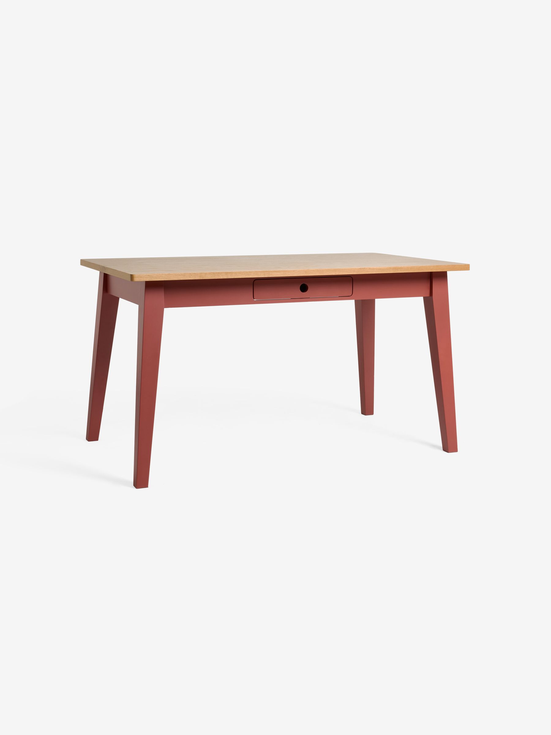 Ralph Compact Dining Table in Oak and Terracotta - Image 5 of 6