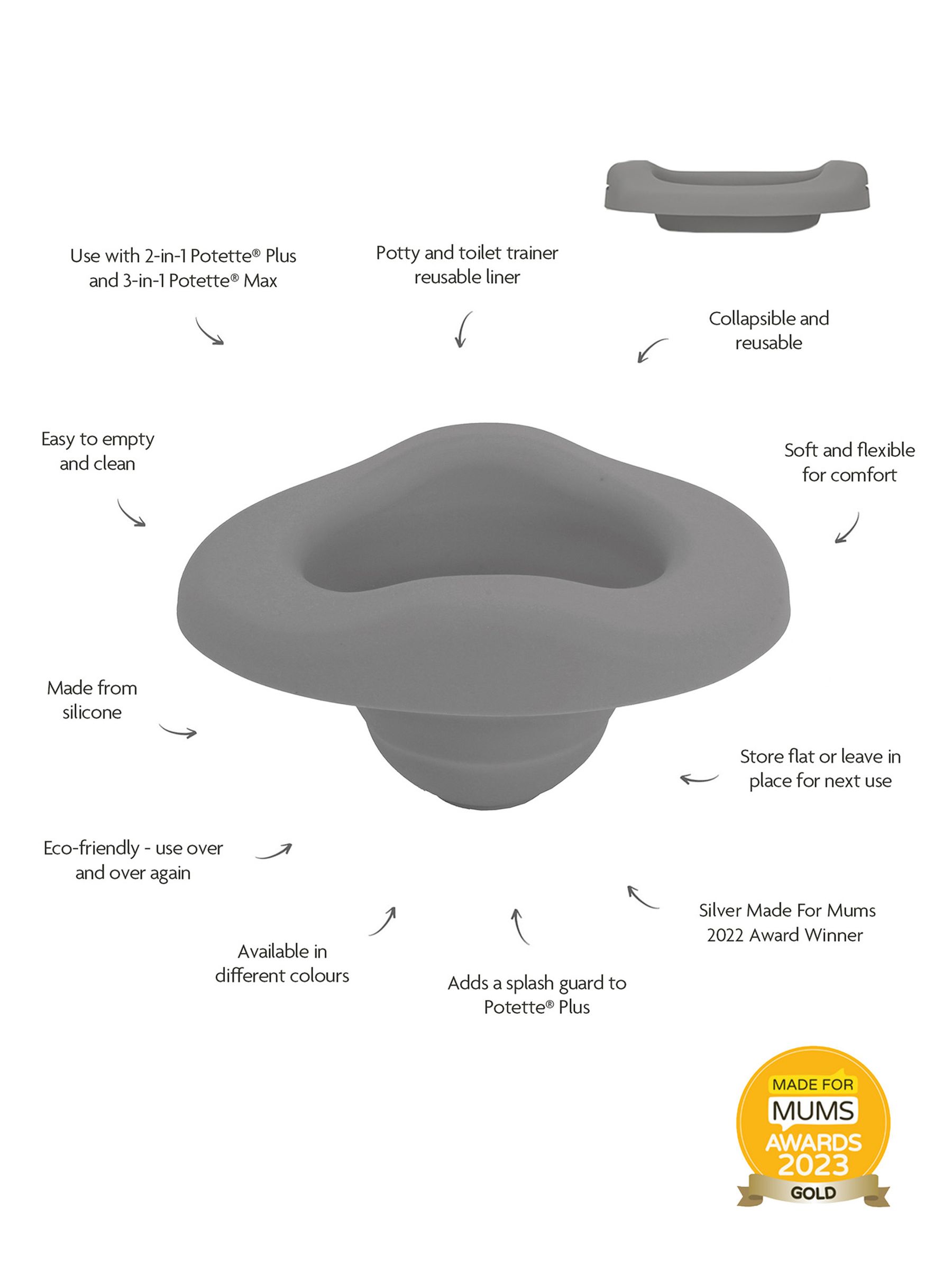 Potette Plus Reusable Potty Liner - Image 2 of 11