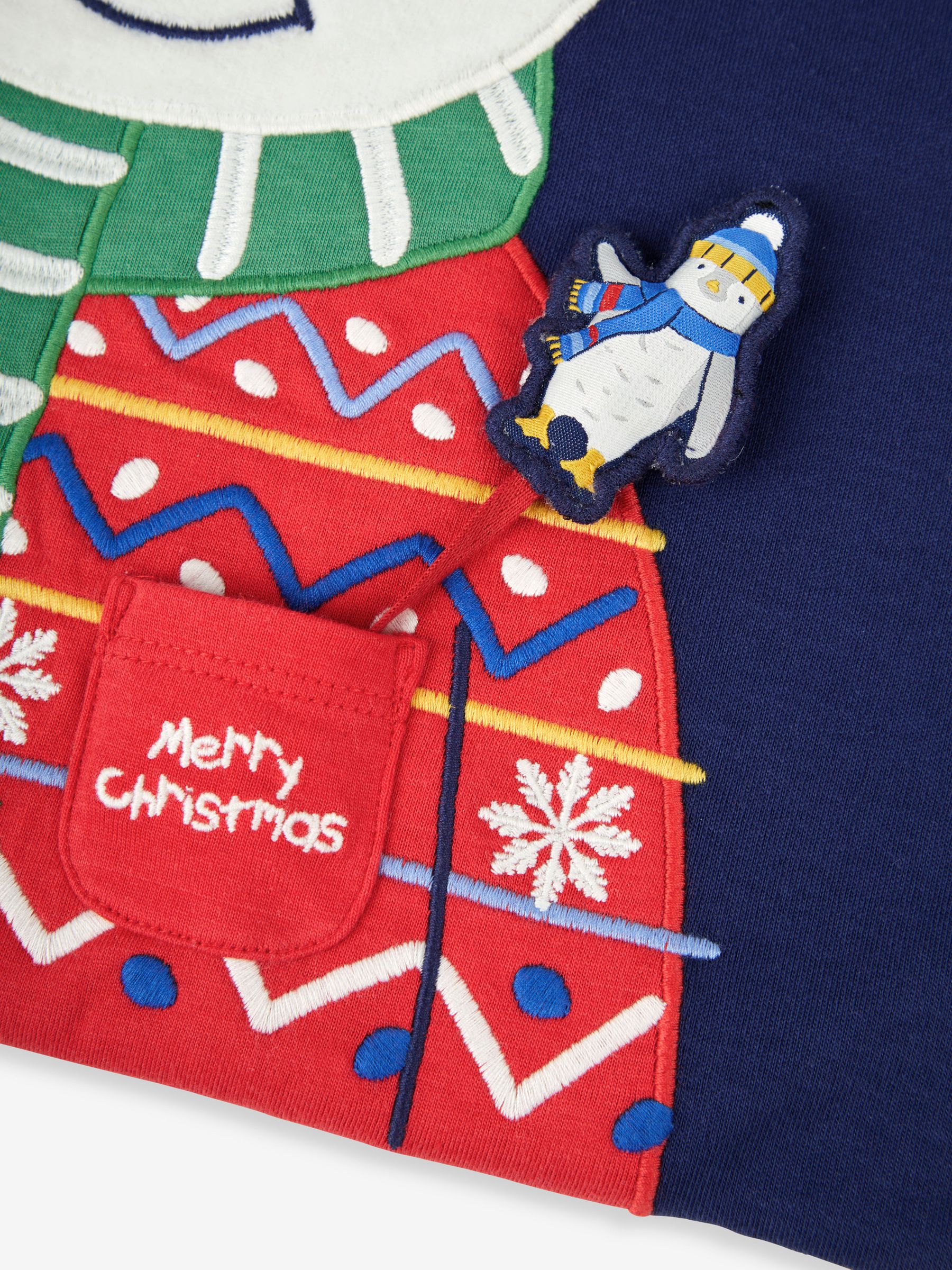 Blue Personalised Reindeer Appliqué Christmas Sack with Pocket Pet - Image 9 of 9