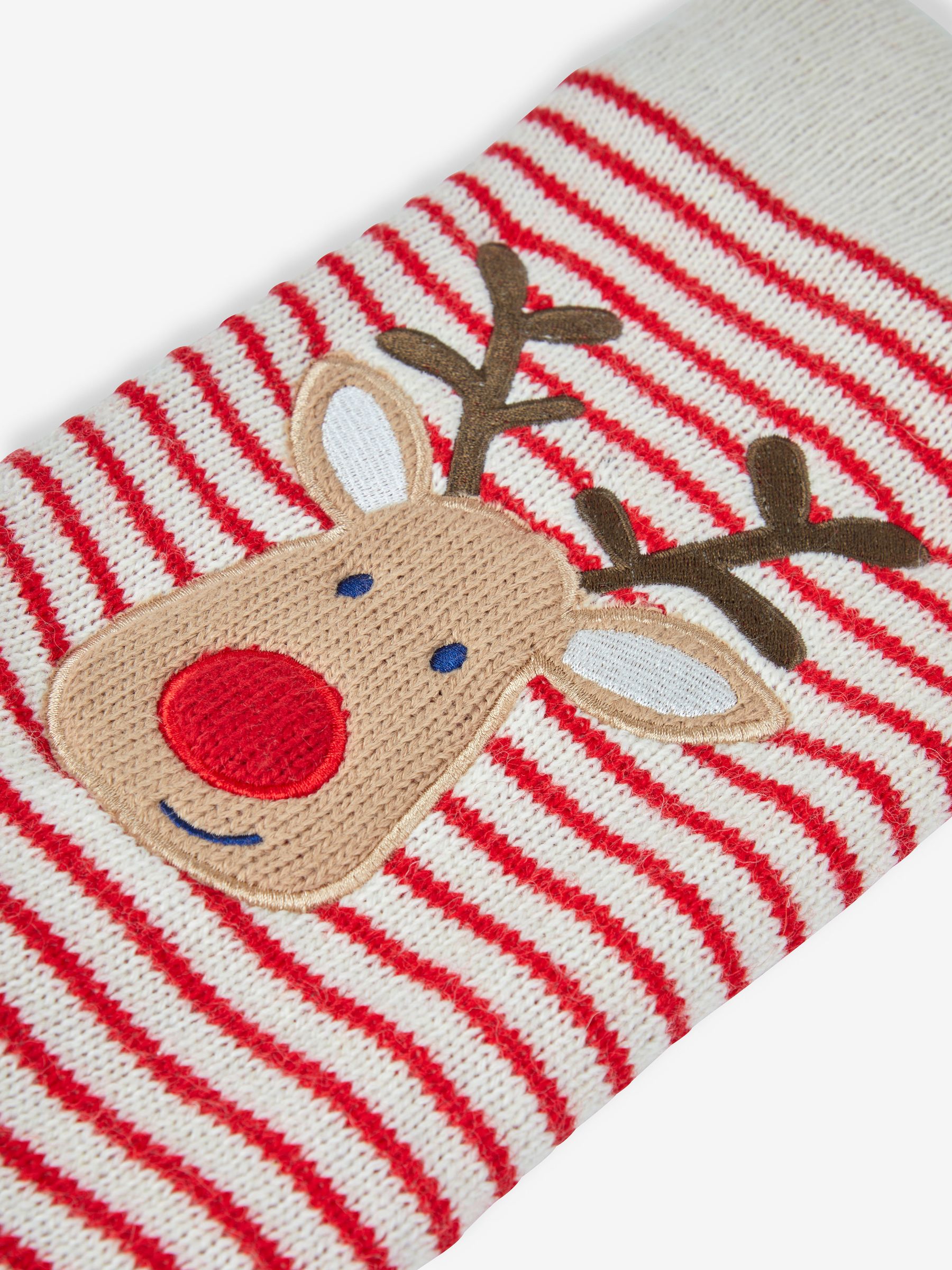 Red Stripe Personalised Red Stripe Reindeer Knitted Stocking - Image 4 of 4
