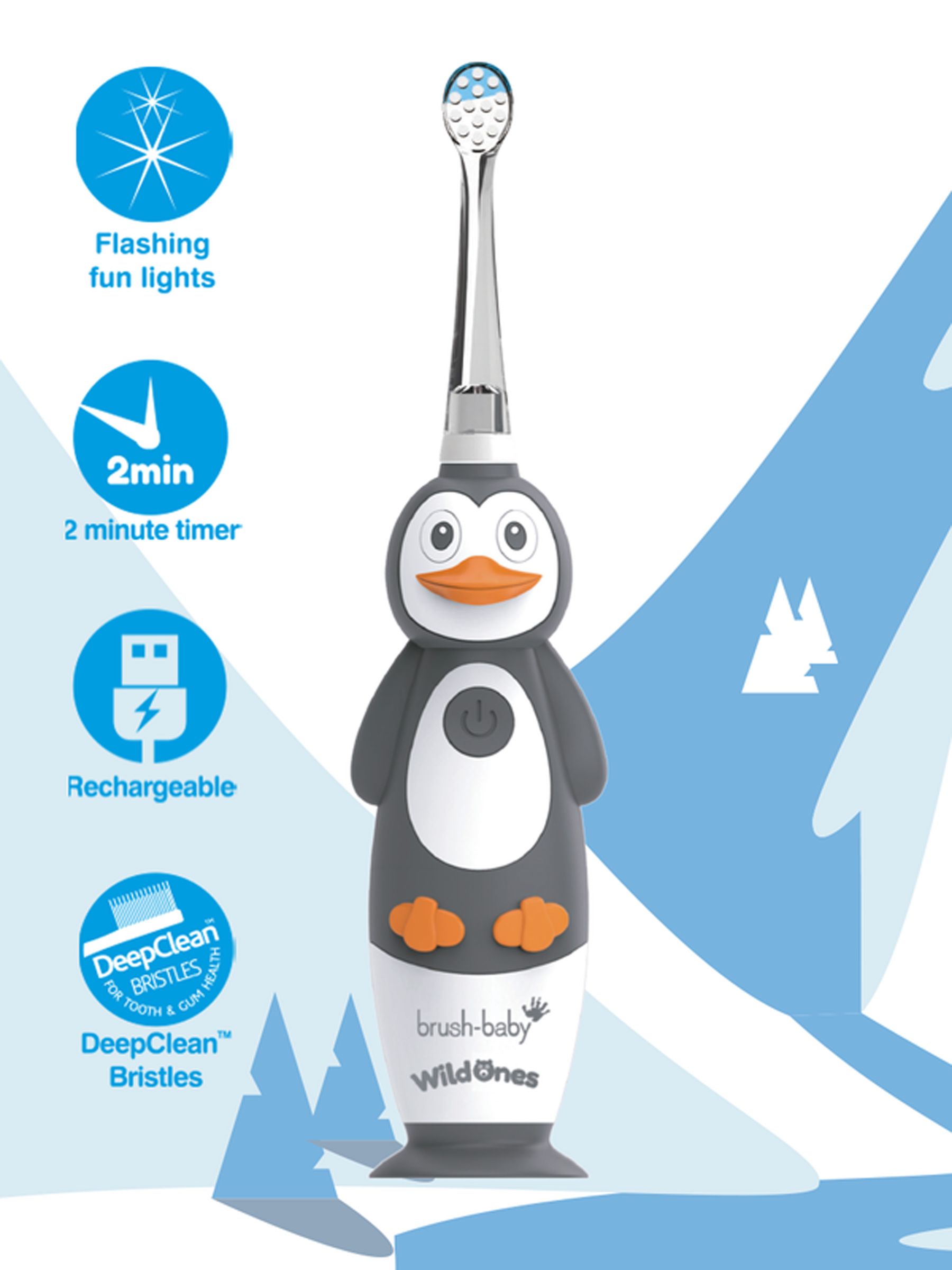 Brush-Baby Wild Ones Rechargeable Electric Toothbrush Penguin - Image 4 of 4