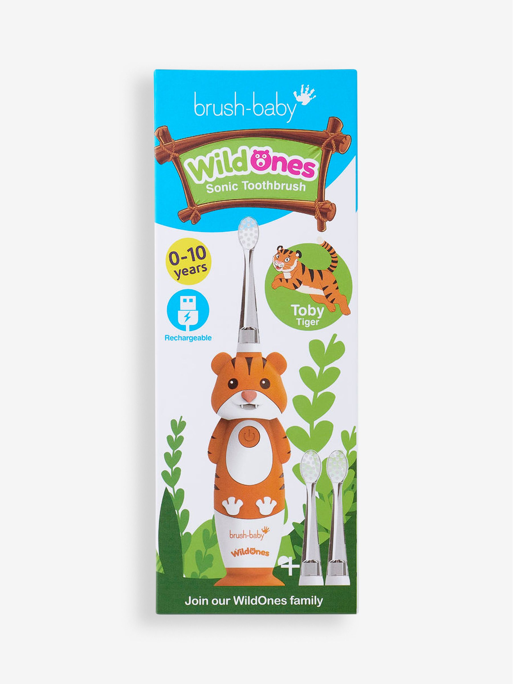 Brush-Baby Wild Ones Rechargeable Electric Toothbrush Tiger - Image 2 of 3