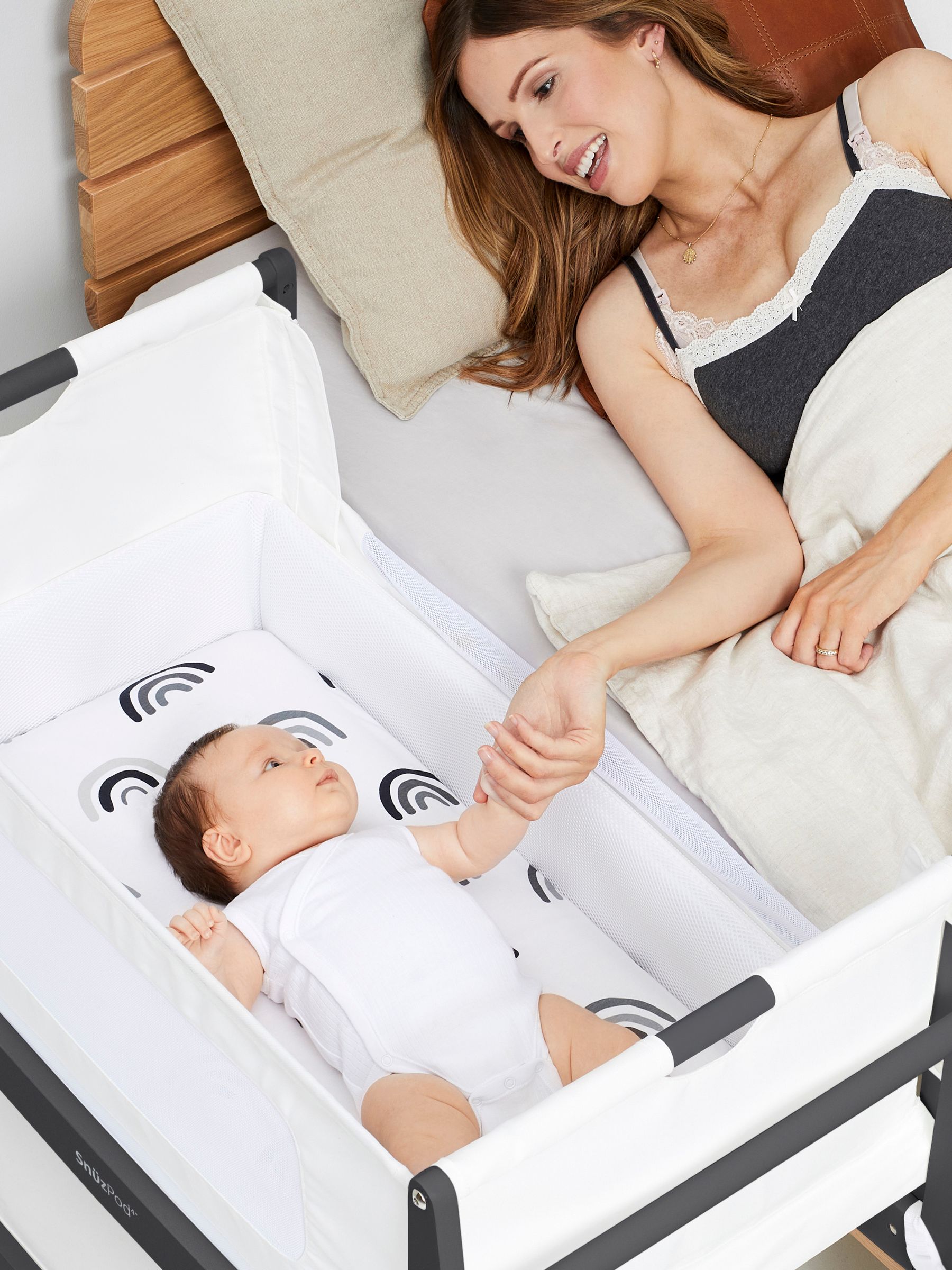 SnuzPod 4 Bedside Crib - Slate - Image 1 of 8