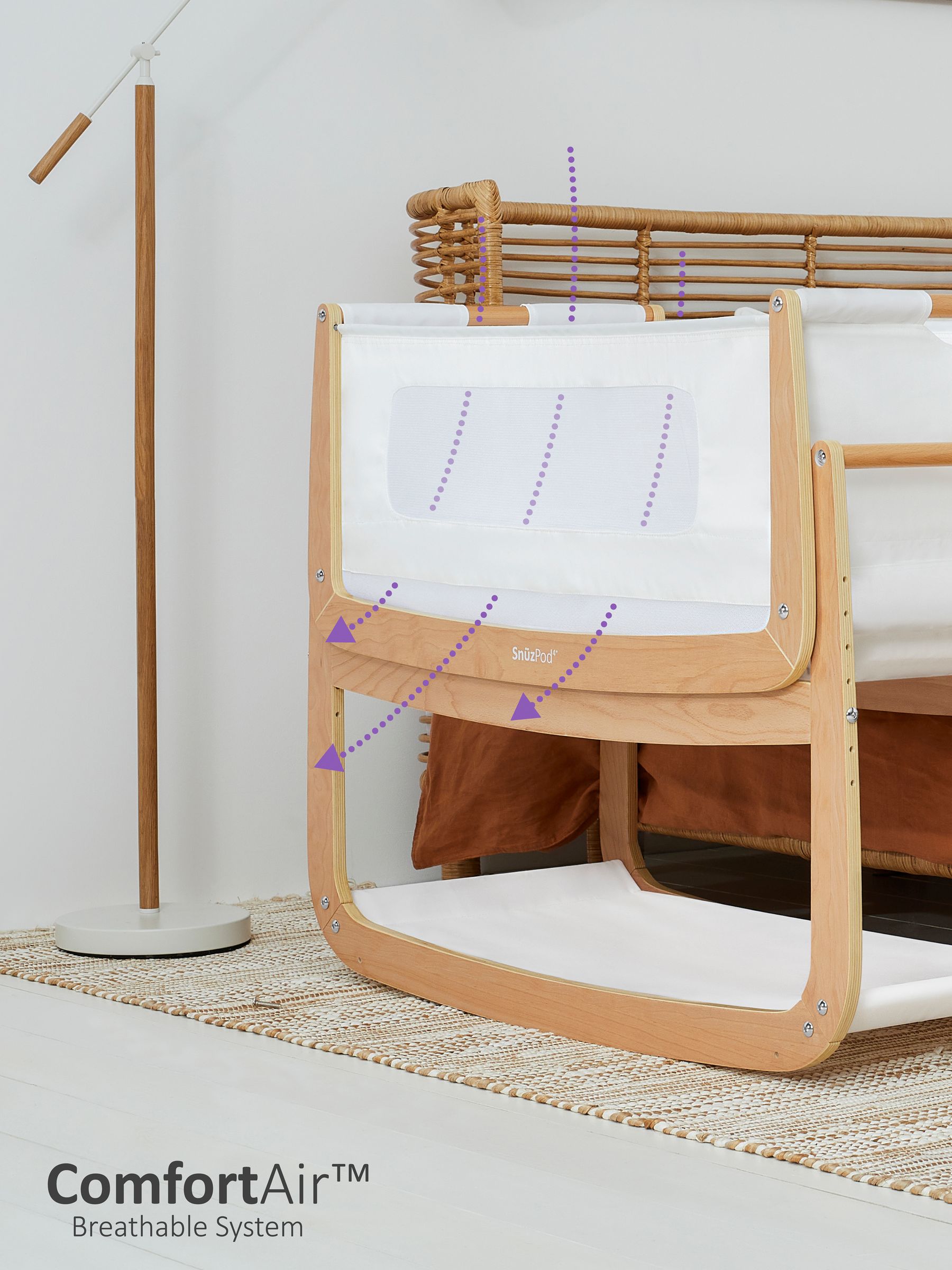 Beige SnuzPod 4 Bedside Crib - Image 2 of 7