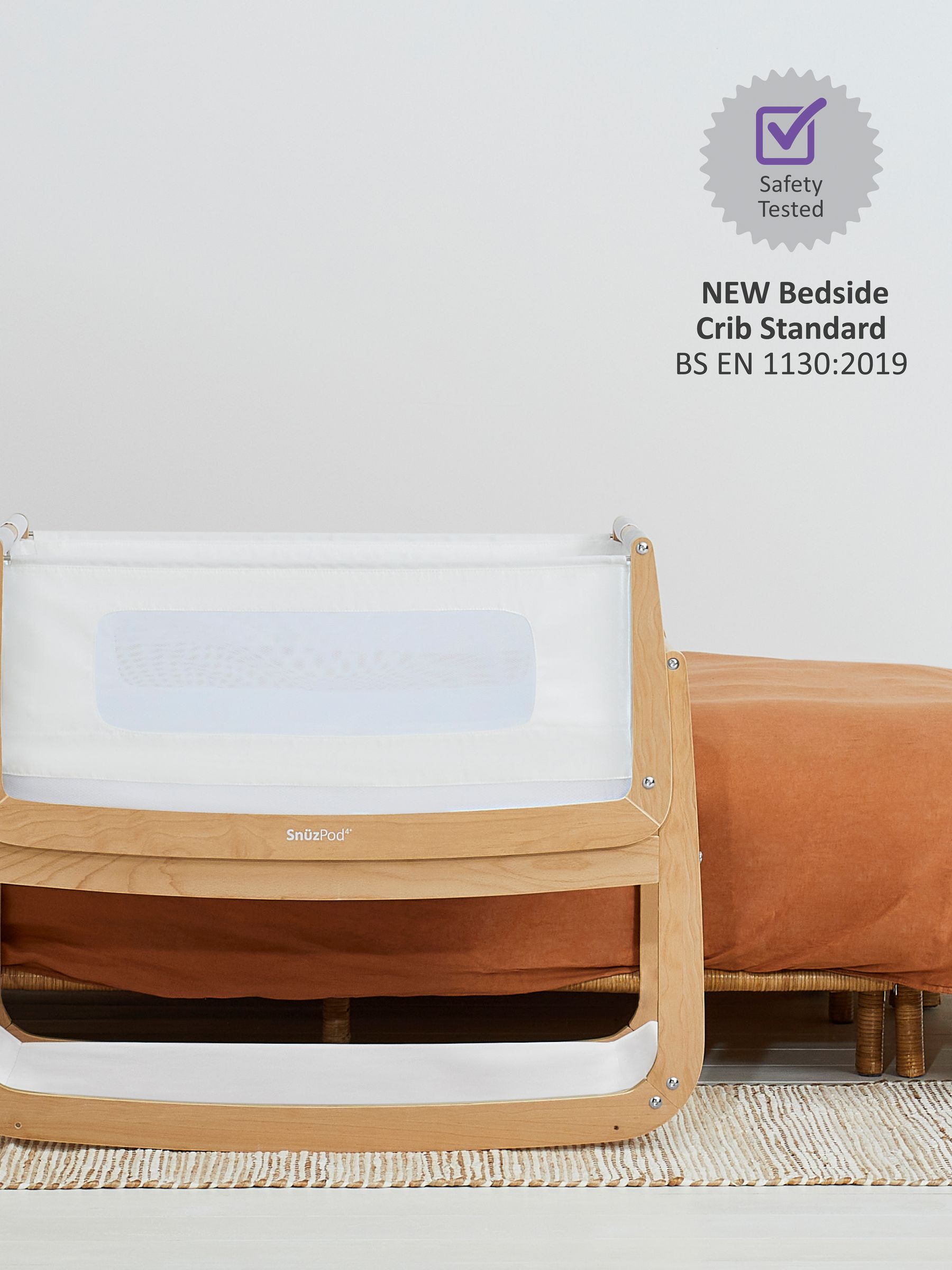 Beige SnuzPod 4 Bedside Crib - Image 3 of 7