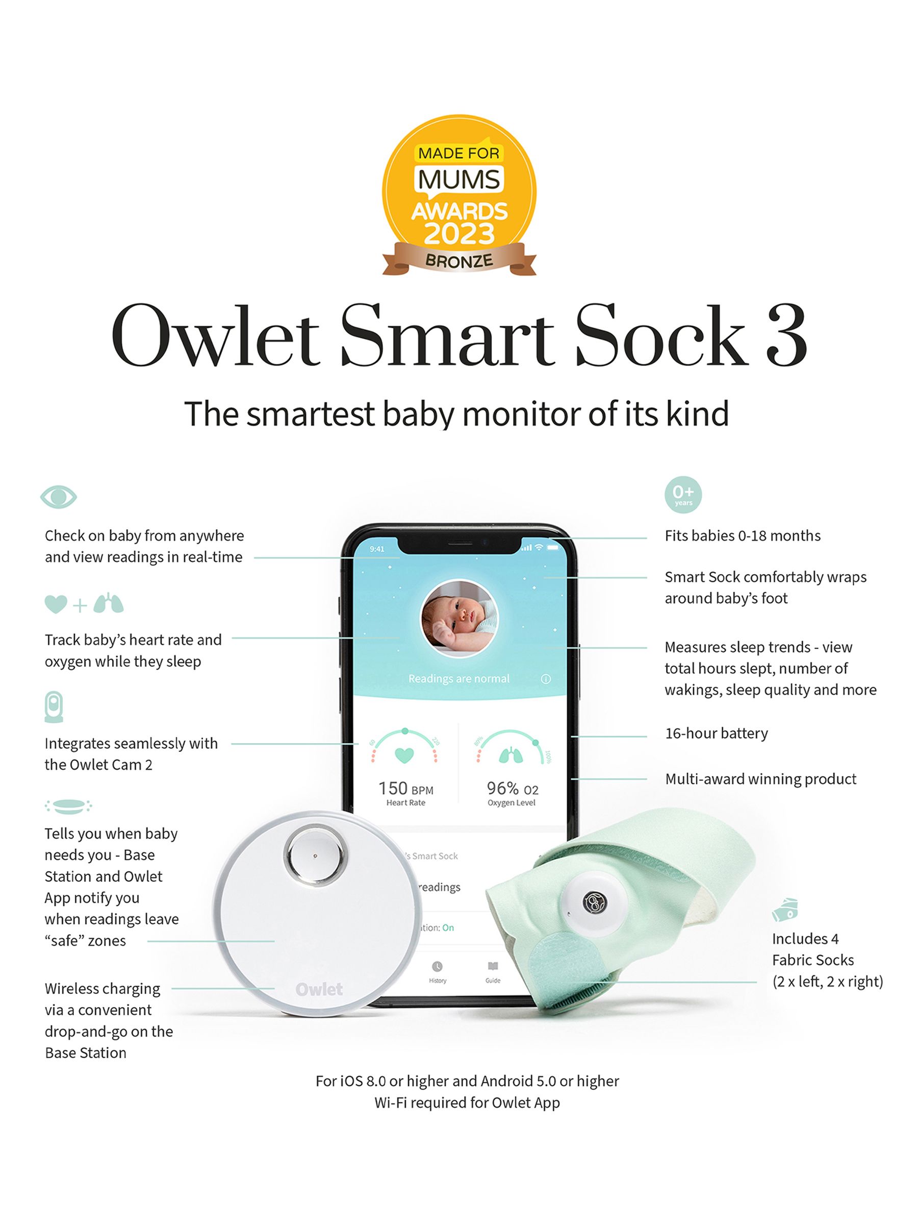 Smart Sock 3 / Mint - Image 2 of 11