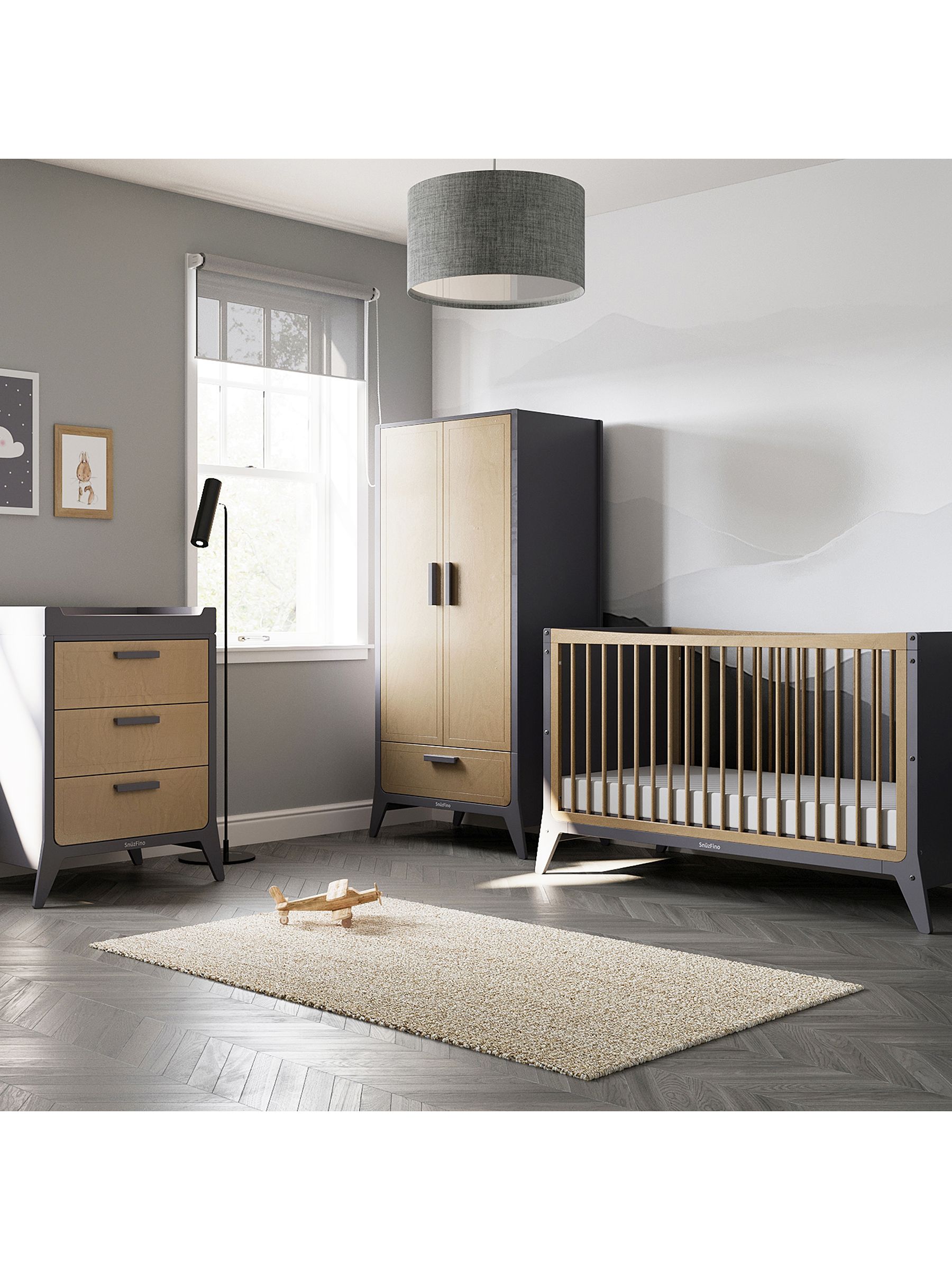 Cot Bed with Toddler Kit - Slate Natural - Image 1 of 11