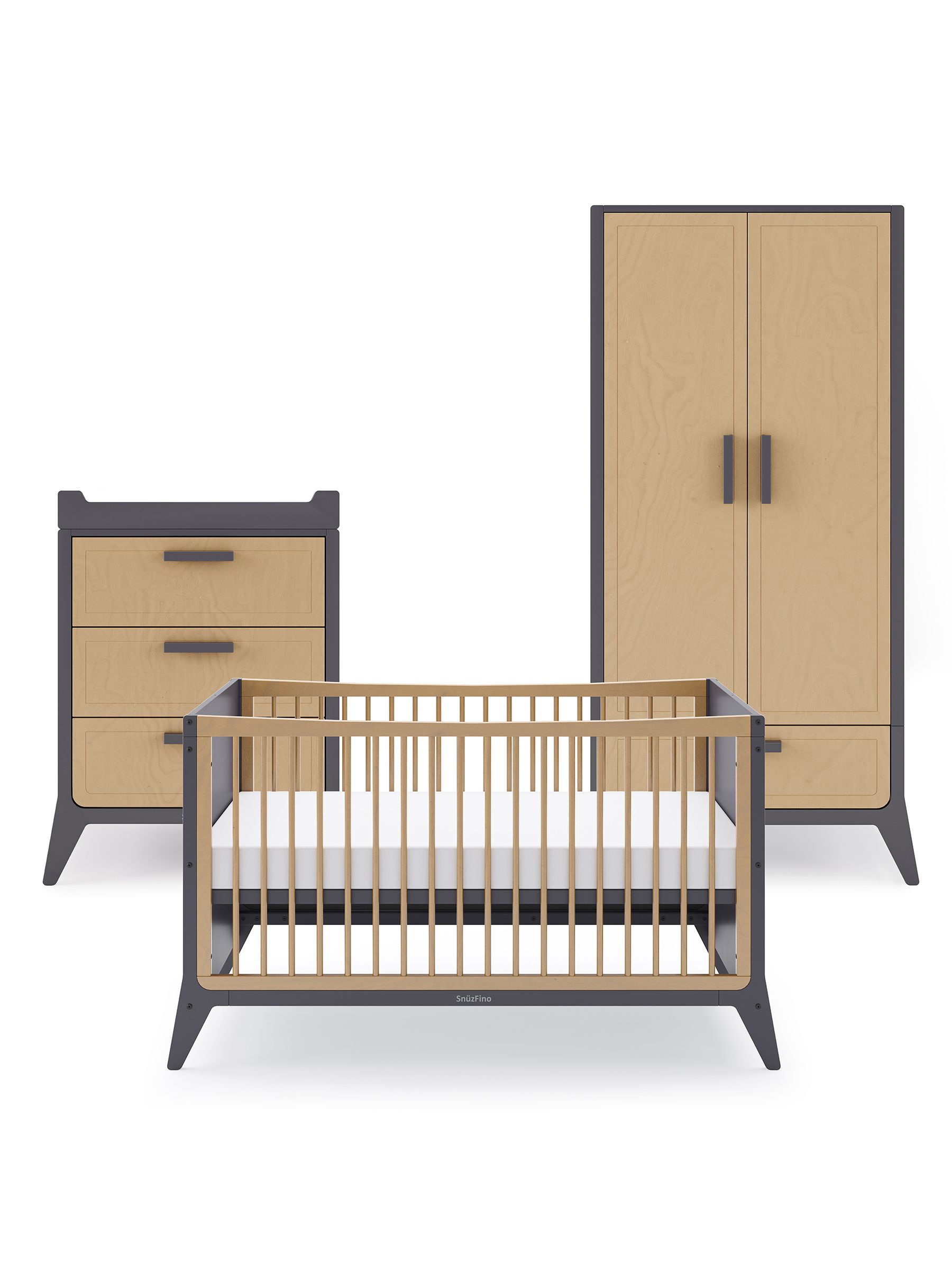 Cot Bed with Toddler Kit - Slate Natural - Image 3 of 11