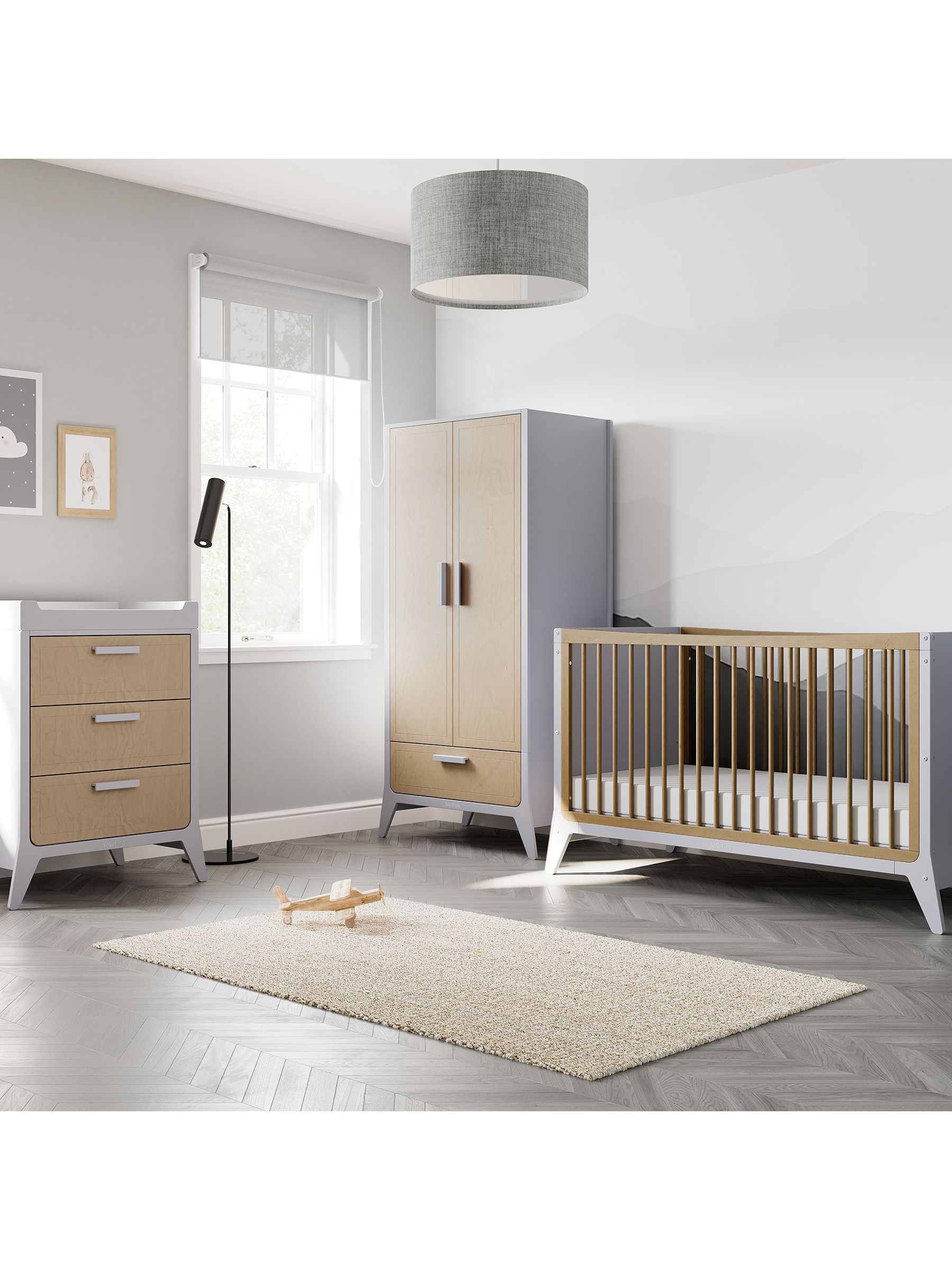 Cot Bed with Toddler Kit - Dove Natural - Image 1 of 11