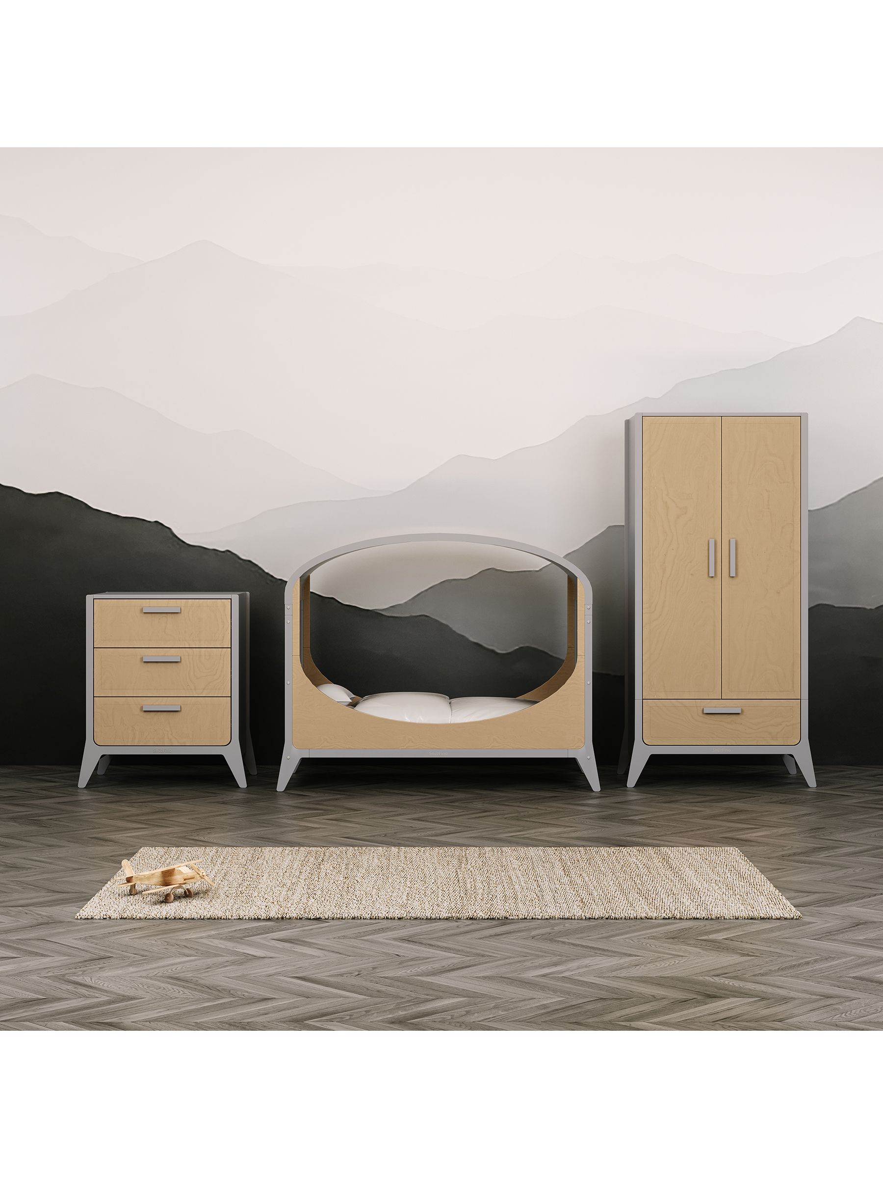 Cot Bed with Toddler Kit - Dove Natural - Image 5 of 11