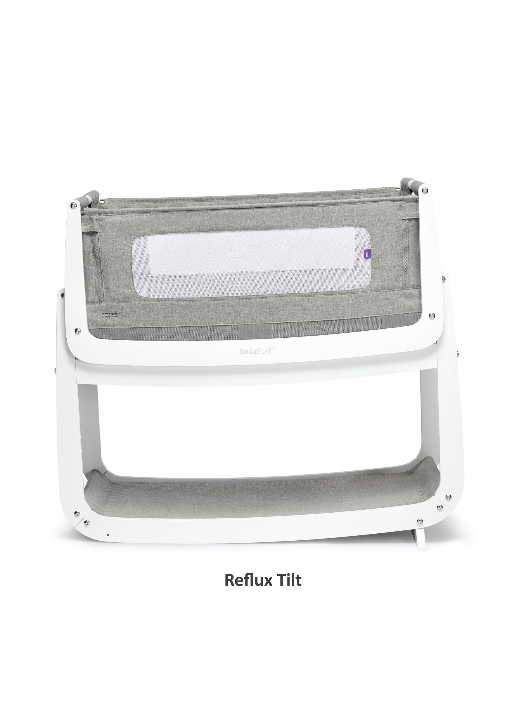 Grey/White SnuzPod 4 Bedside Crib - Image 1 of 7
