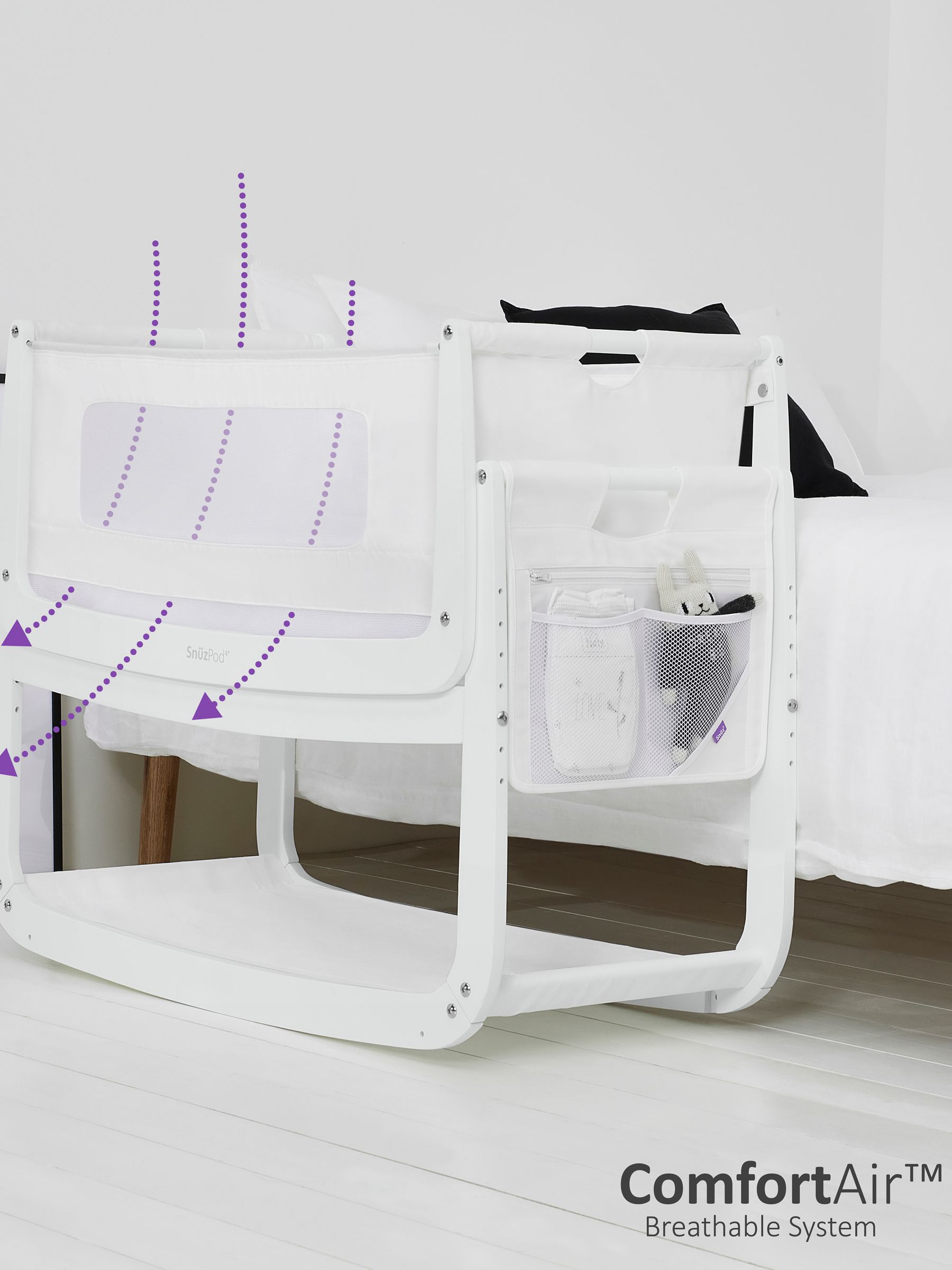 White SnuzPod 4 Bedside Crib - Image 2 of 8