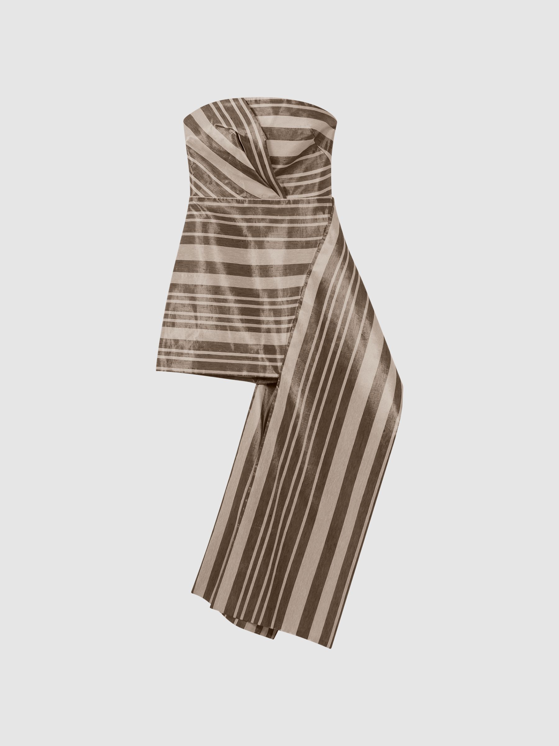 Acler Striped Strapless Mini Dress in Gold - Image 2 of 6