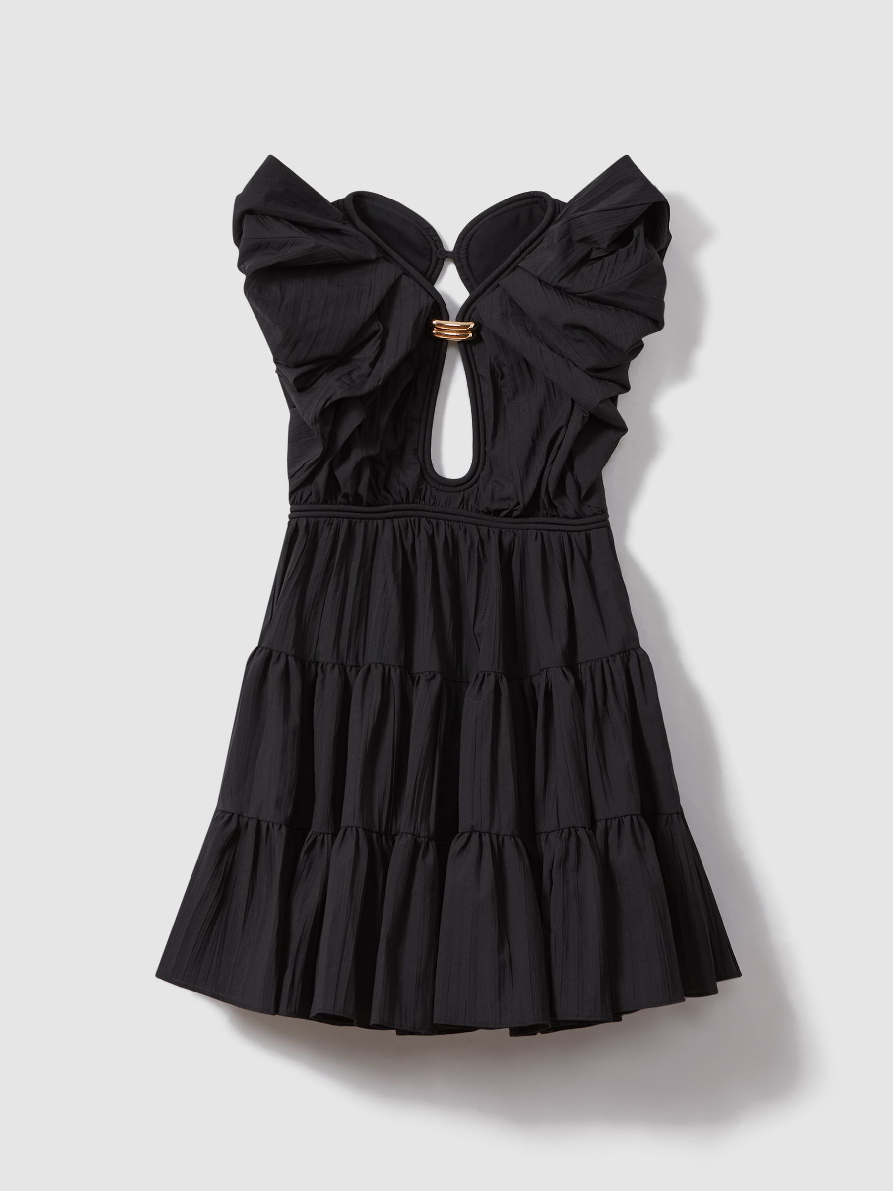 Acler Tiered Midi Dress in Black - Image 2 of 5
