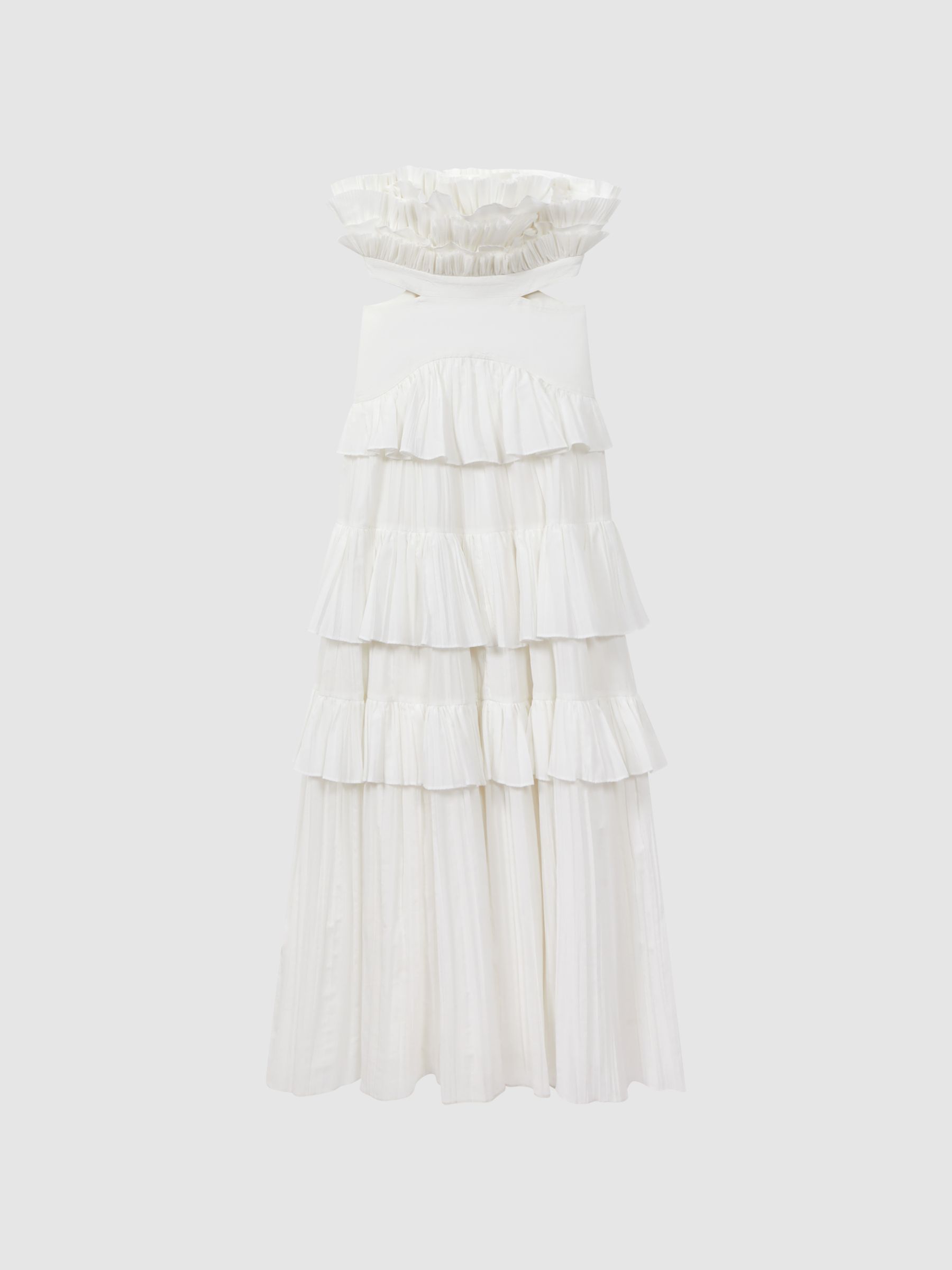Acler Strapless Tiered Maxi Dress in Ivory - Image 2 of 7