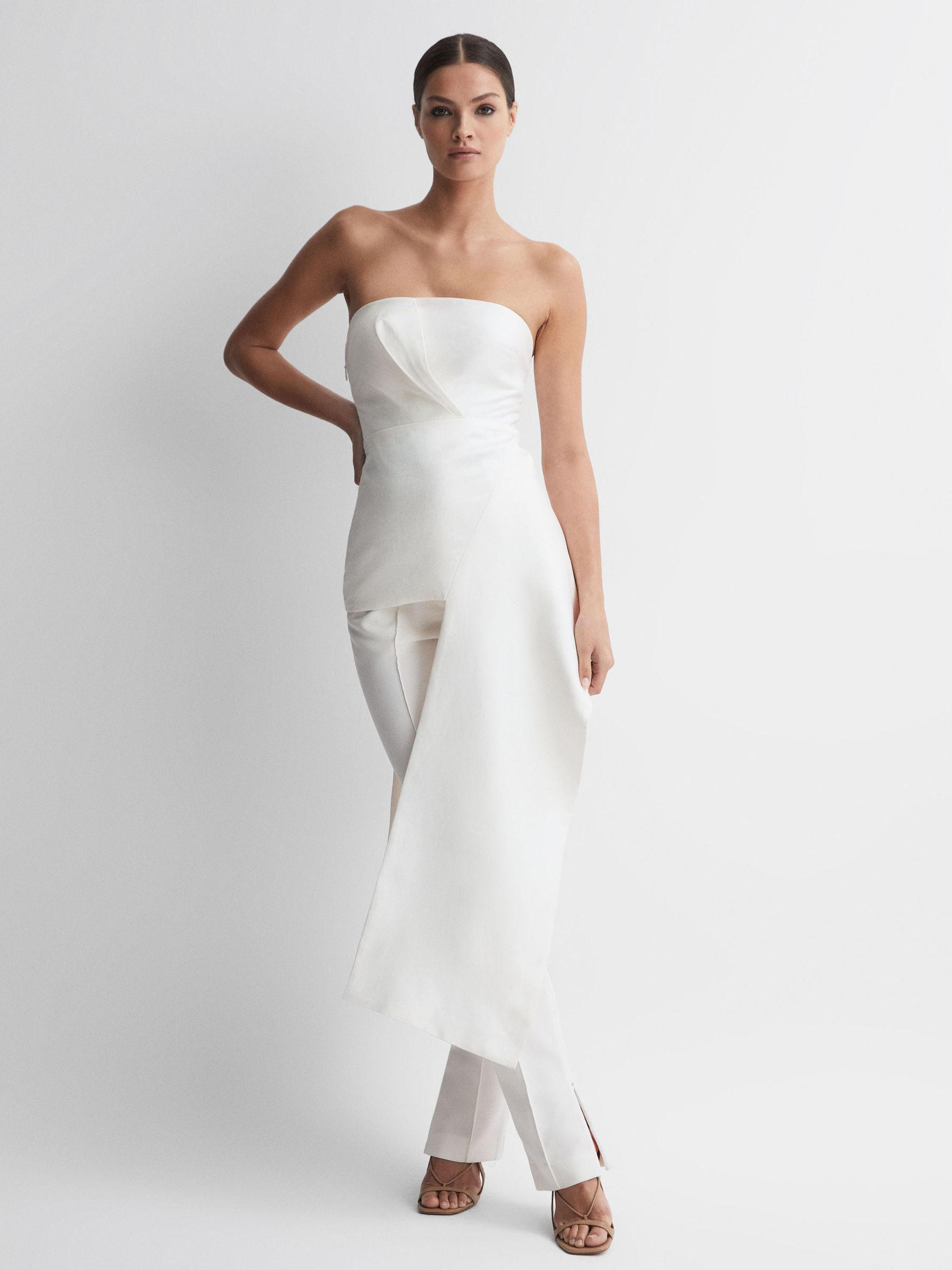 Acler Strapless Panel Top in Ivory - Image 3 of 6