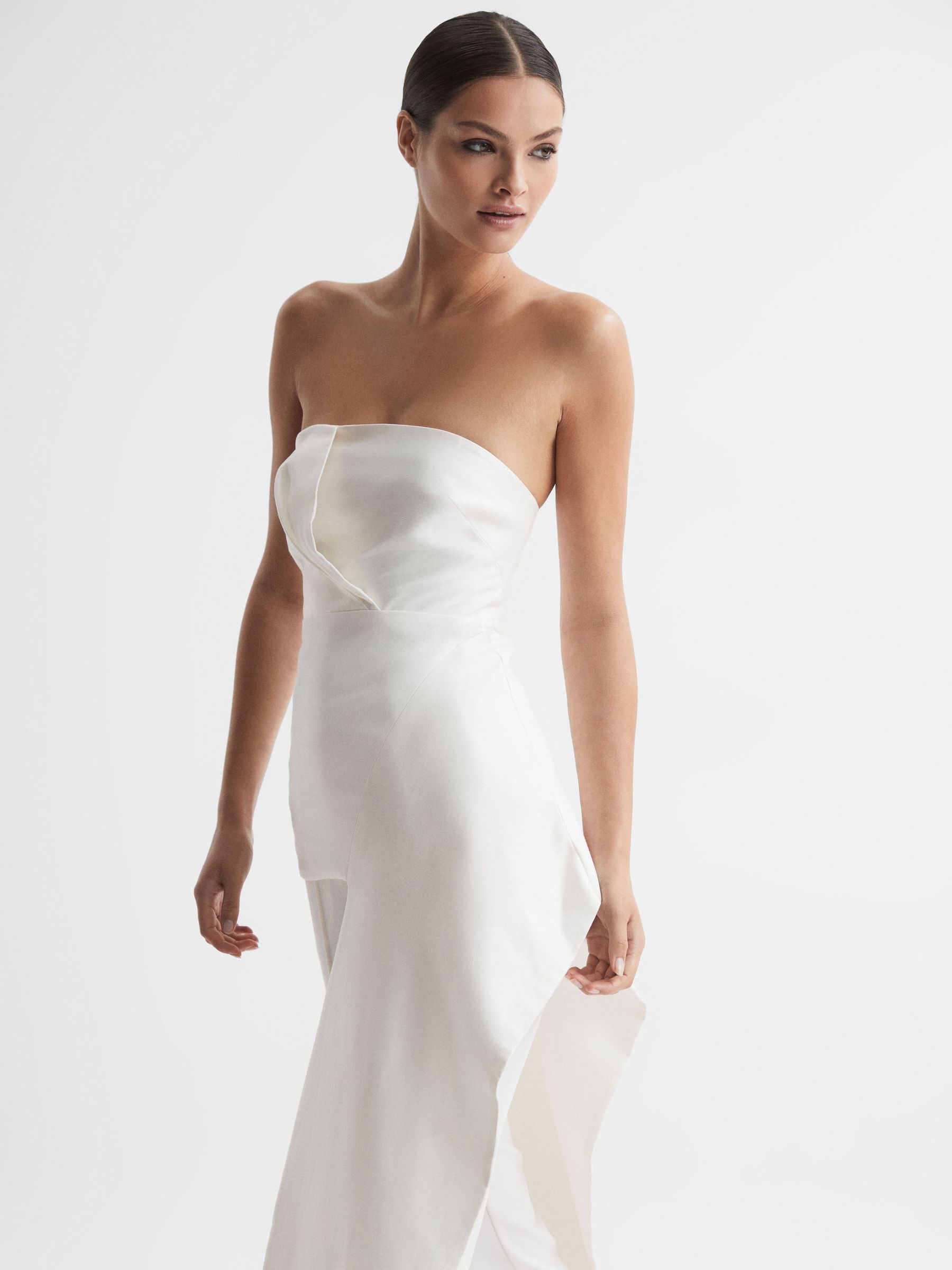 Acler Strapless Panel Top in Ivory - Image 4 of 6