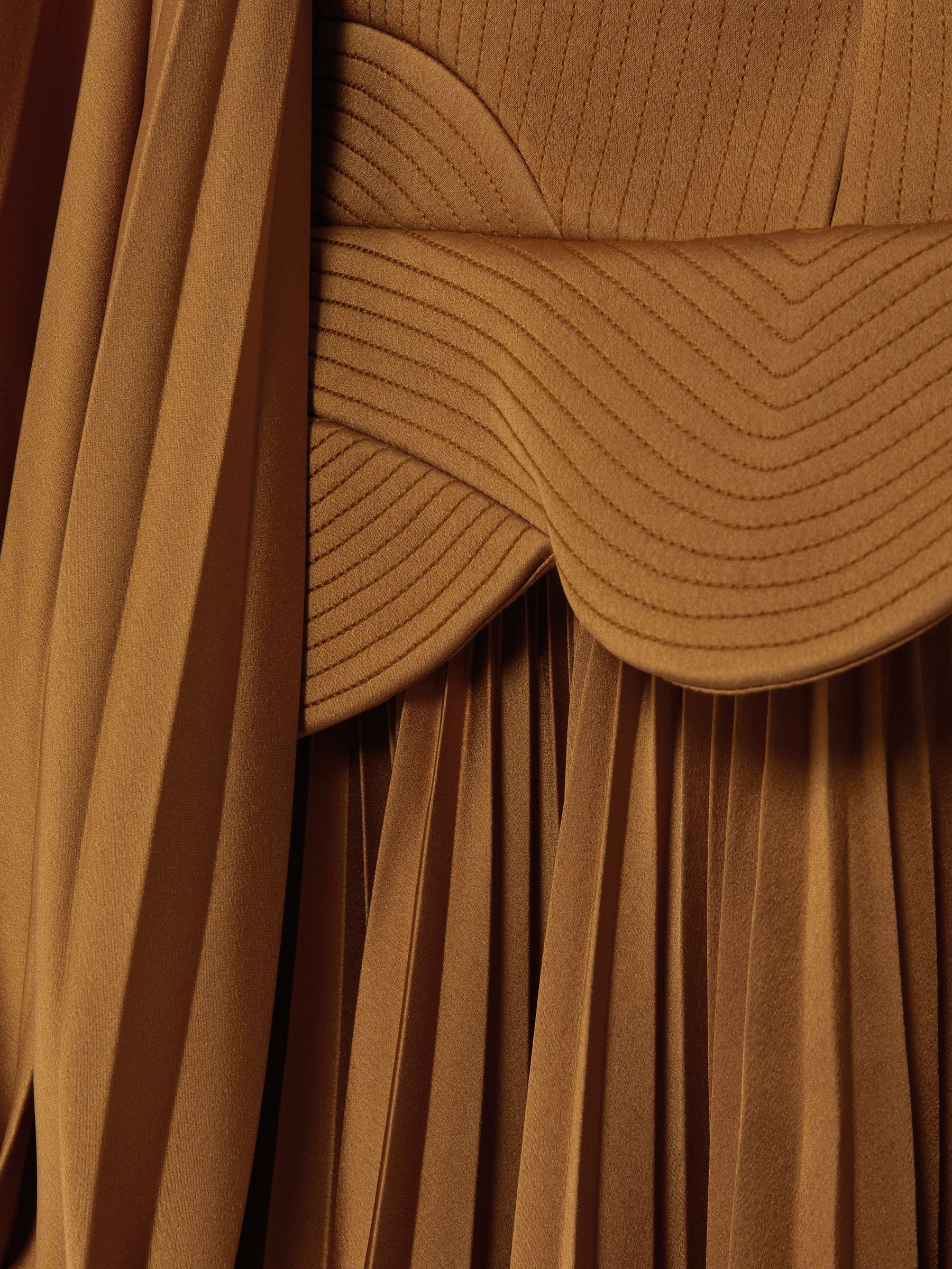 Acler Peplum Pleated Mini Dress in Gold - Image 7 of 7