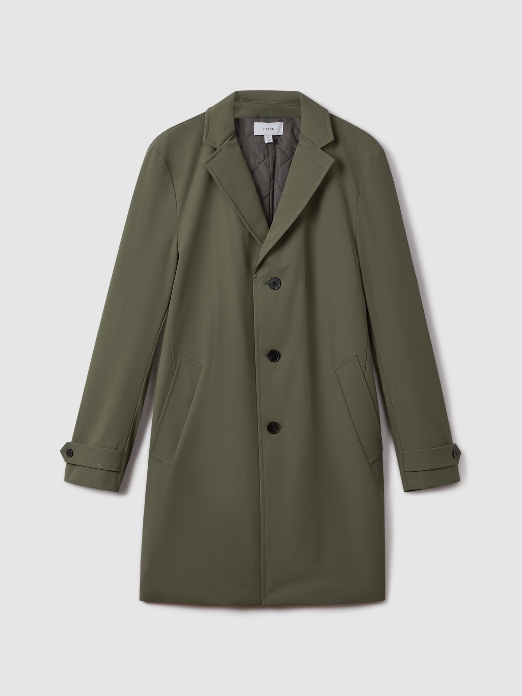 Single Breasted Mid Length Coat in Fern Green - Image 2 of 7