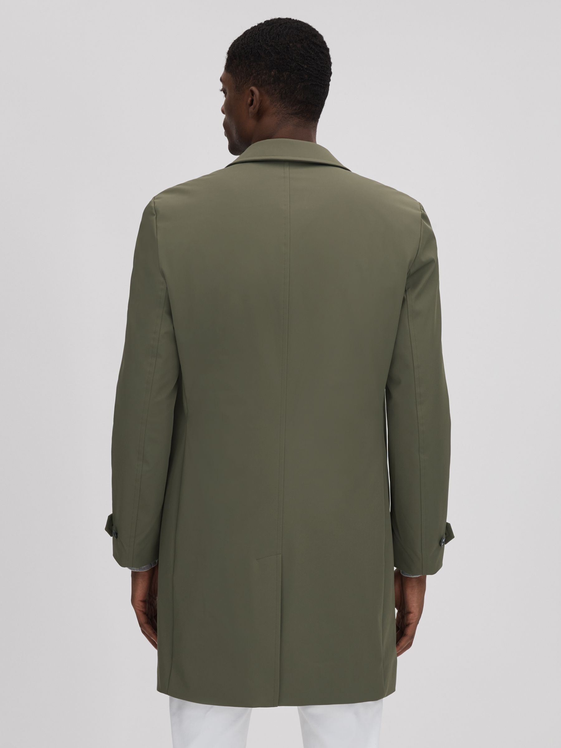 Single Breasted Mid Length Coat in Fern Green - Image 5 of 7