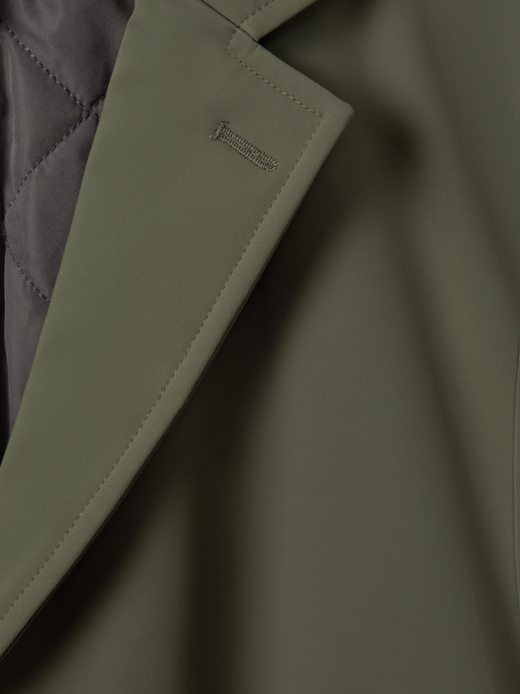 Single Breasted Mid Length Coat in Fern Green - Image 7 of 7