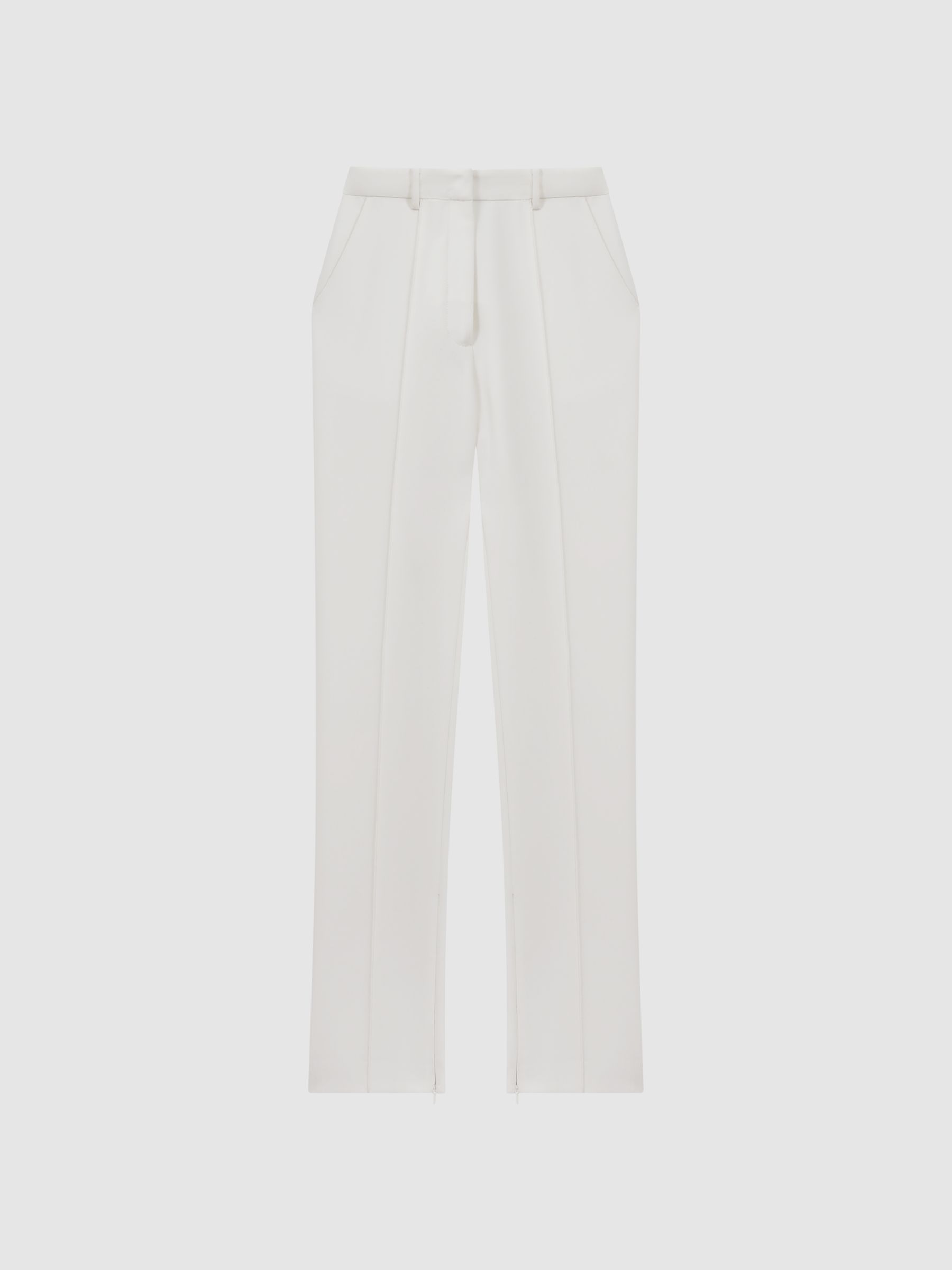 Acler Tailored Split Hem Trousers in Ivory - Image 2 of 6