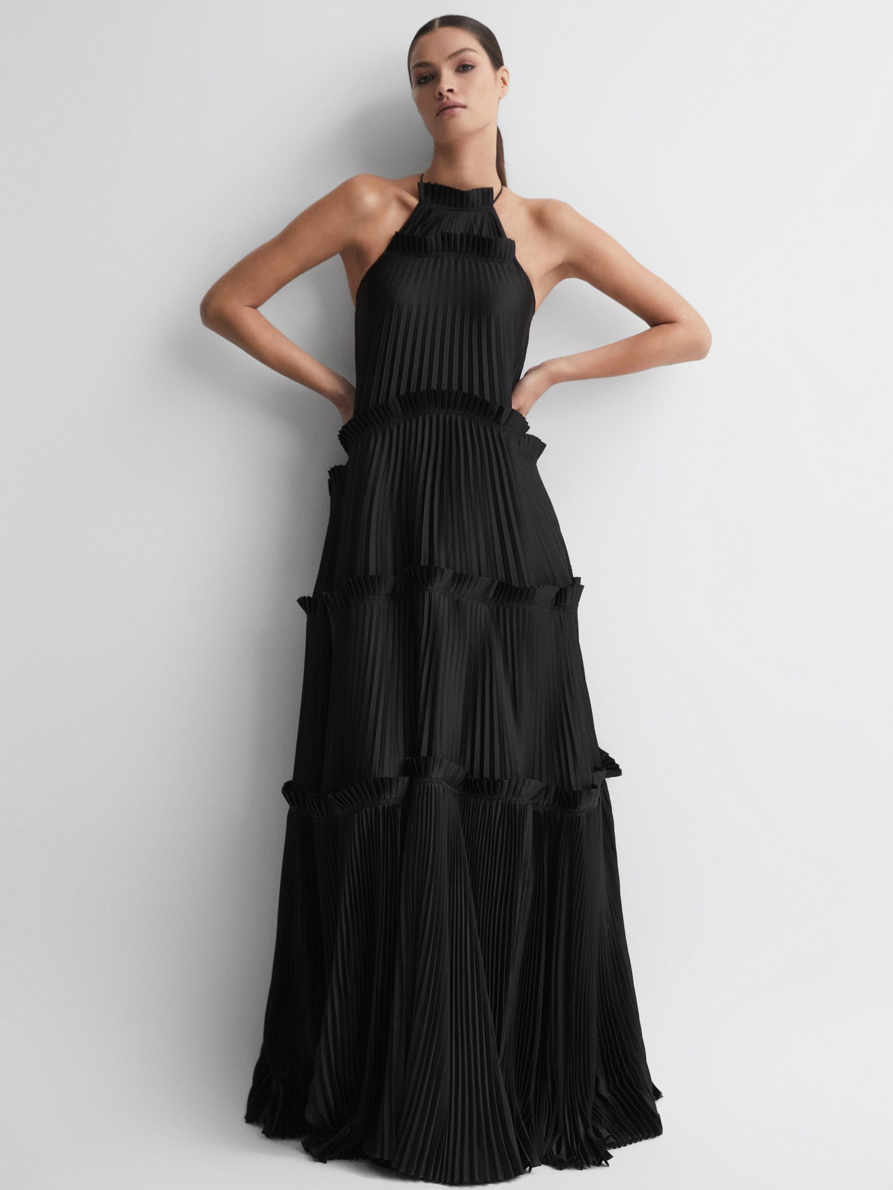 Acler Ruffle Halterneck Maxi Dress in Black - Image 5 of 6