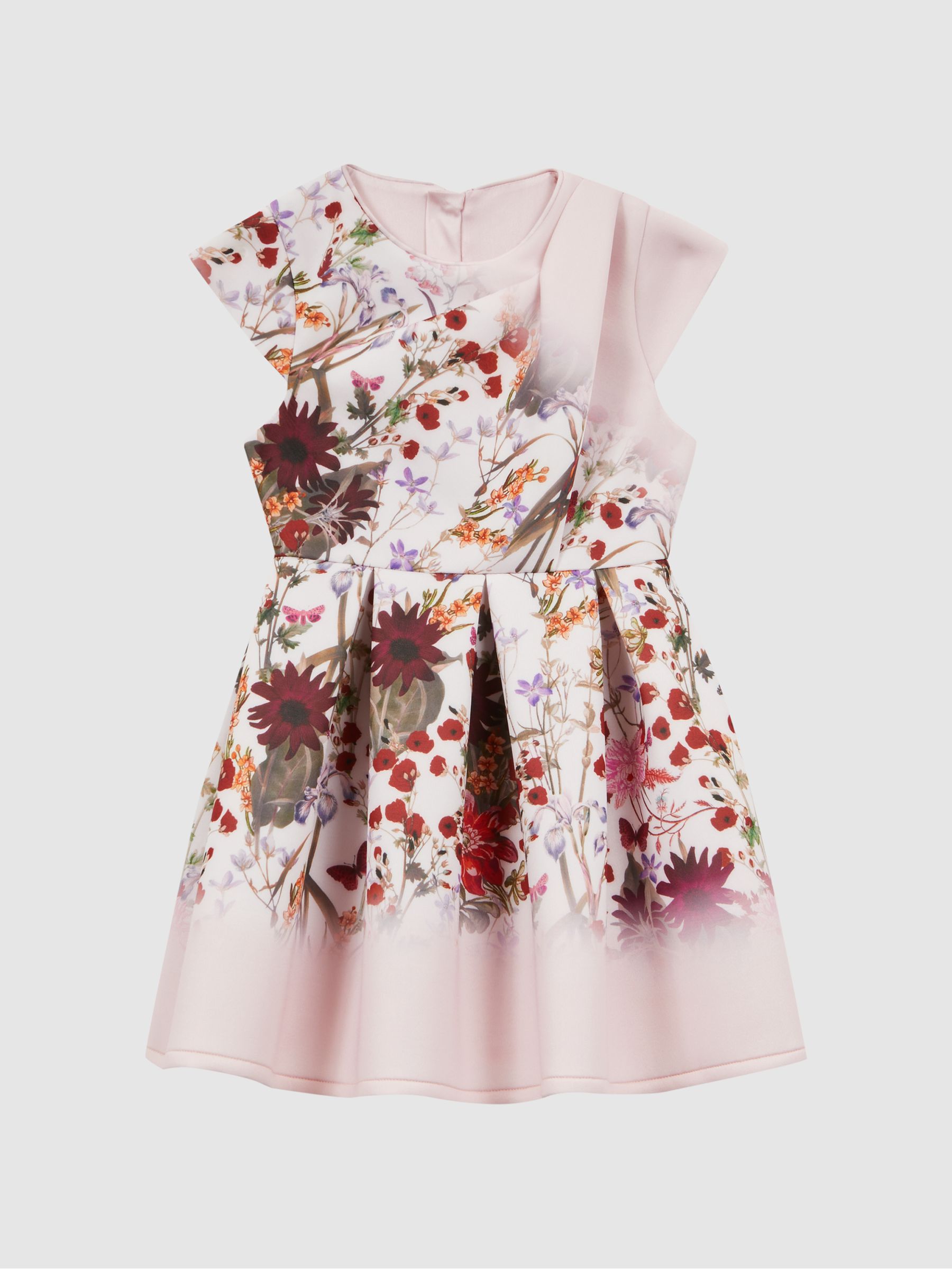 Scuba Floral Printed Dress in Multi - Image 2 of 6