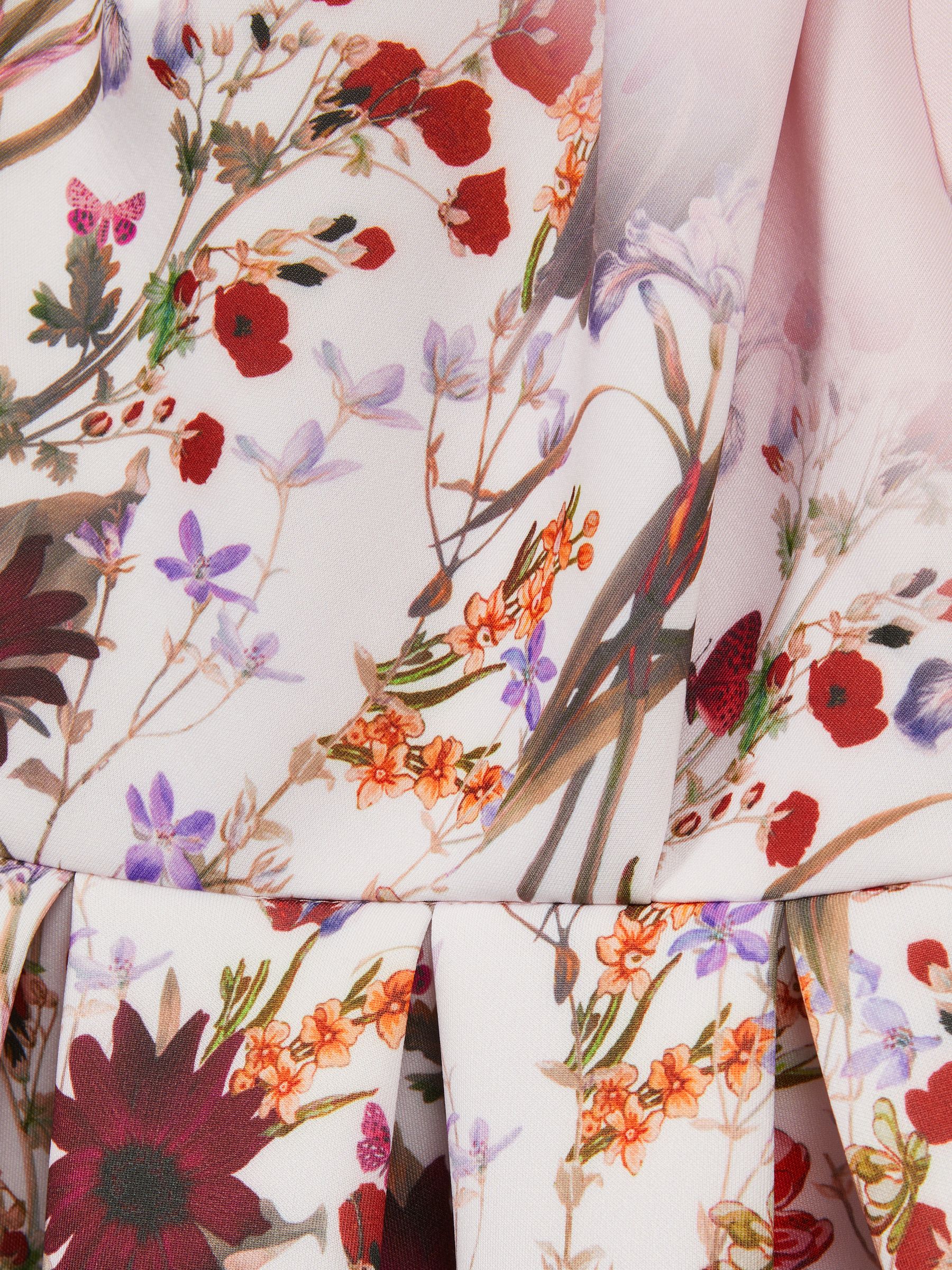 Scuba Floral Printed Dress in Multi - Image 6 of 6