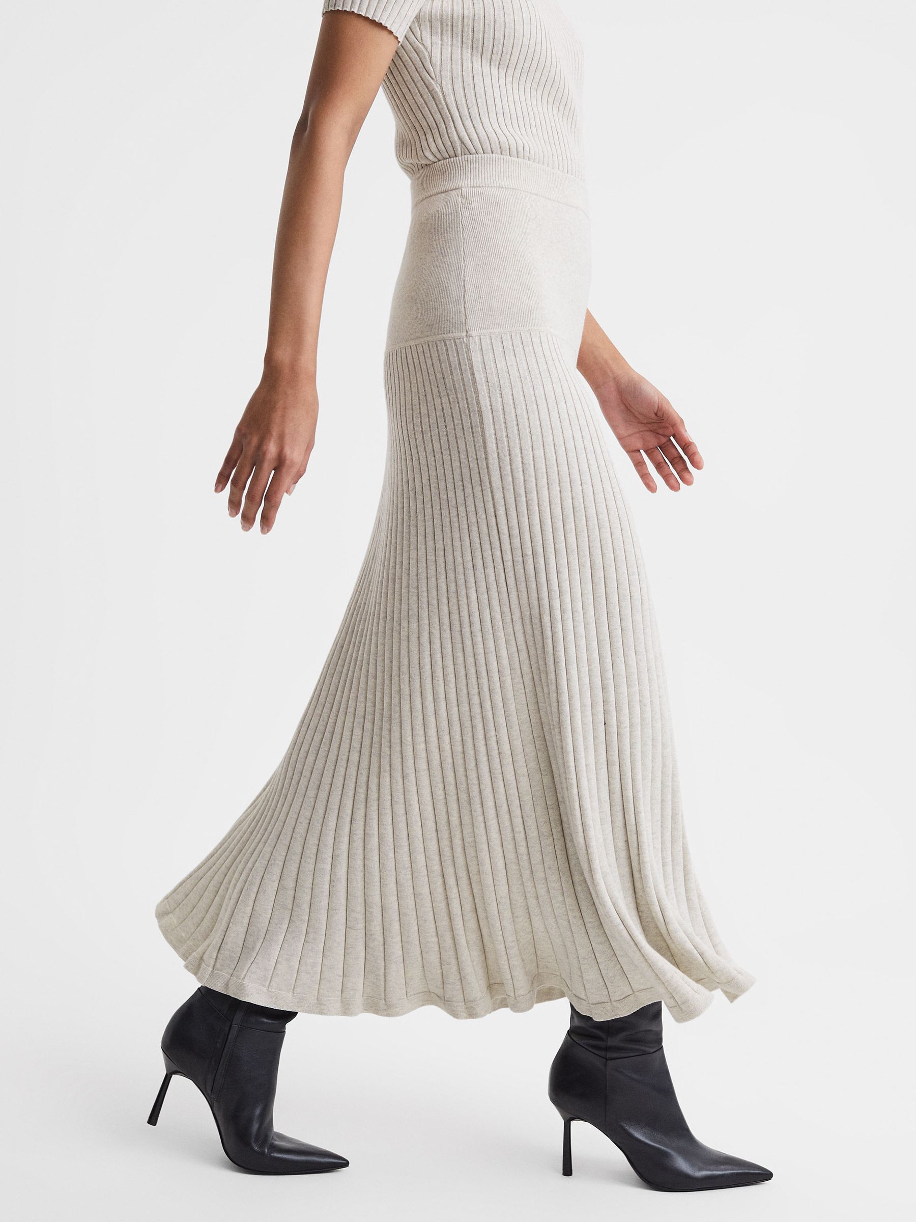 Anna Quan Cotton Ribbed Maxi Skirt in Ecru - Image 1 of 6
