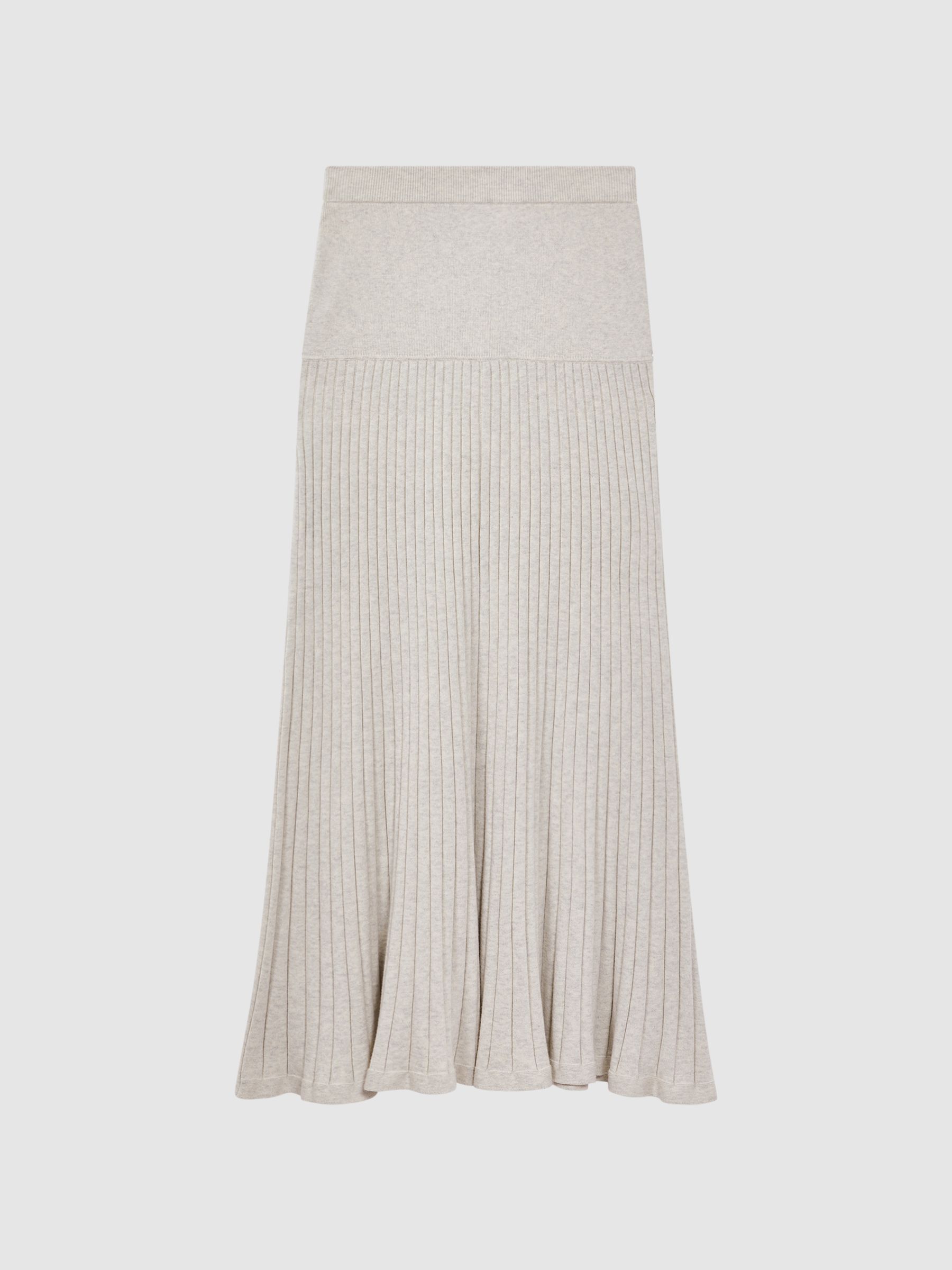 Anna Quan Cotton Ribbed Maxi Skirt in Ecru - Image 2 of 6