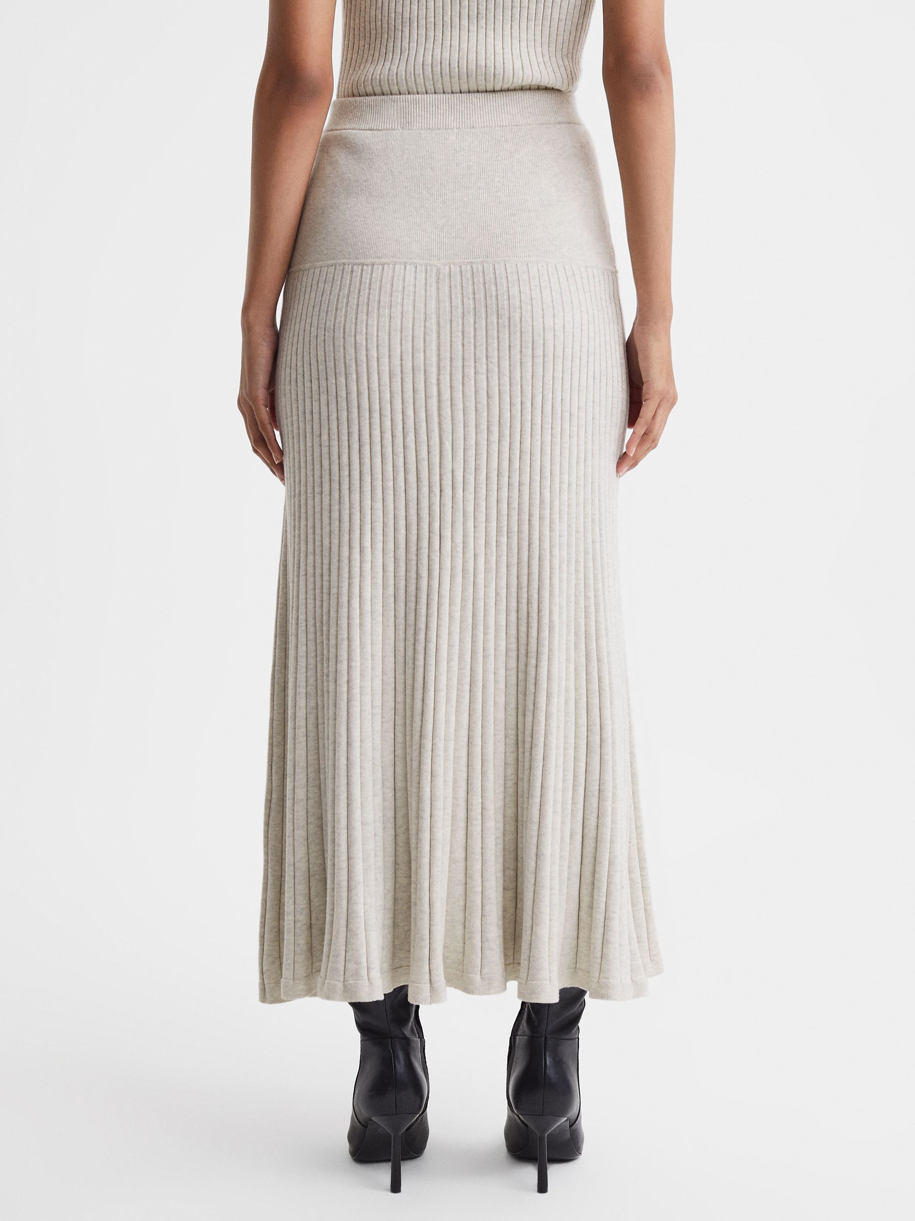 Anna Quan Cotton Ribbed Maxi Skirt in Ecru - Image 5 of 6