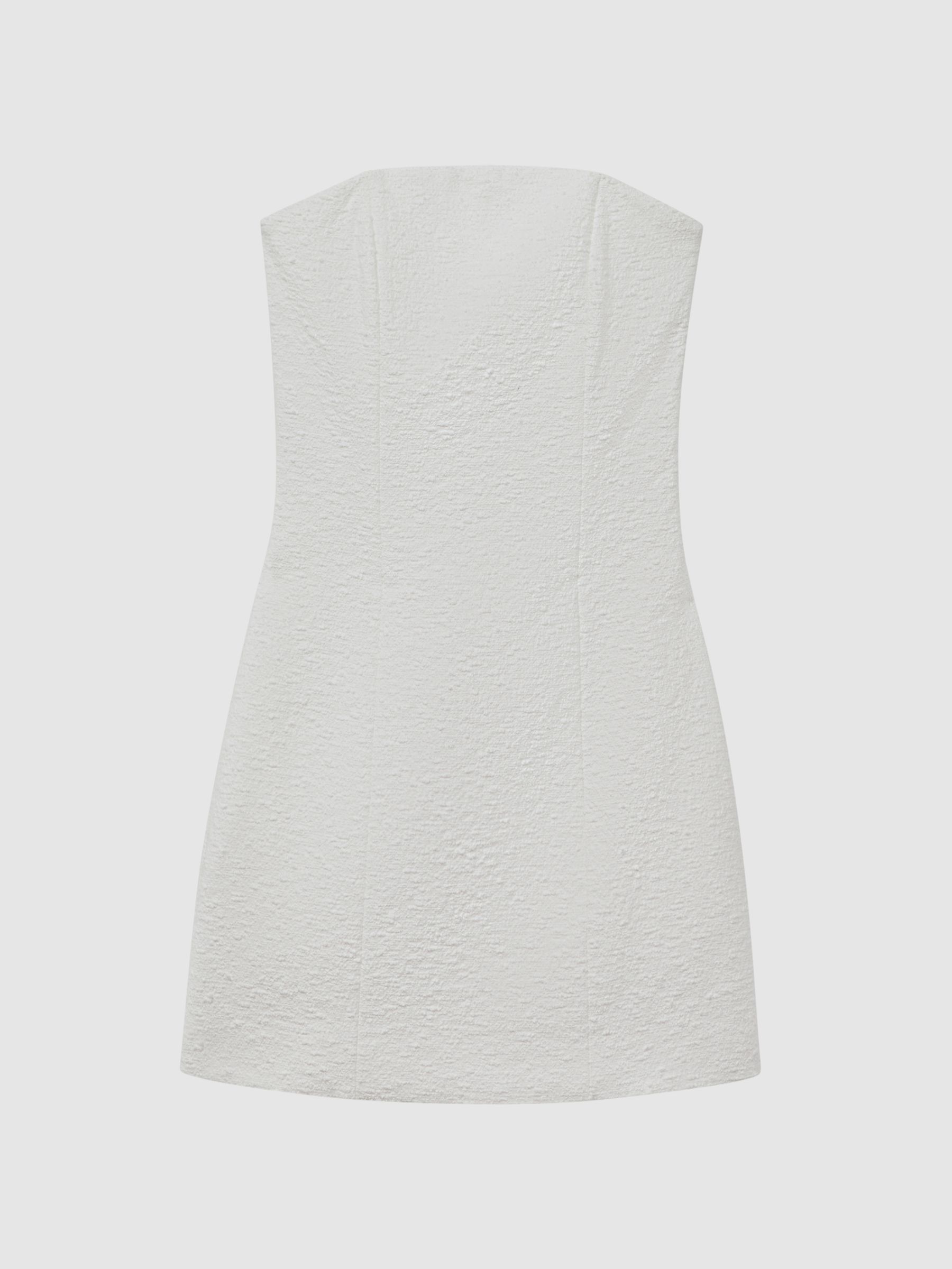 Anna Quan Boucle Strapless Mini Dress in White - Image 2 of 5 Anna Quan Boucle Strapless Mini Dress in White - Image 2 of 5