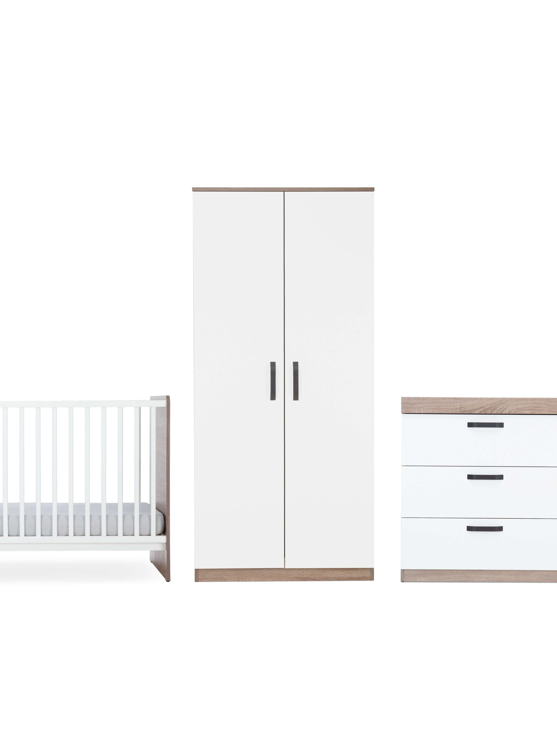 Cuddleco Enzo 3pc Set 3 Drawer Dresser, Cot Bed and Wardrobe - Image 7 of 10