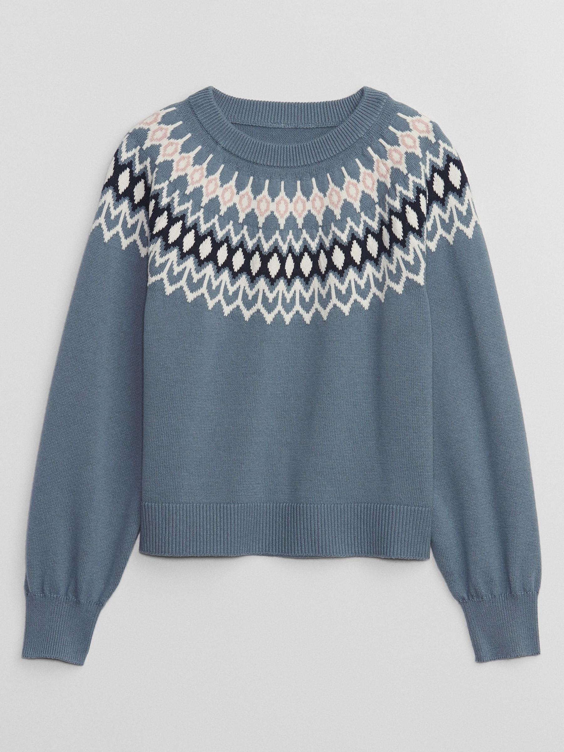 Blue Fair Isle Crew Neck Jumper - Image 1 of 2