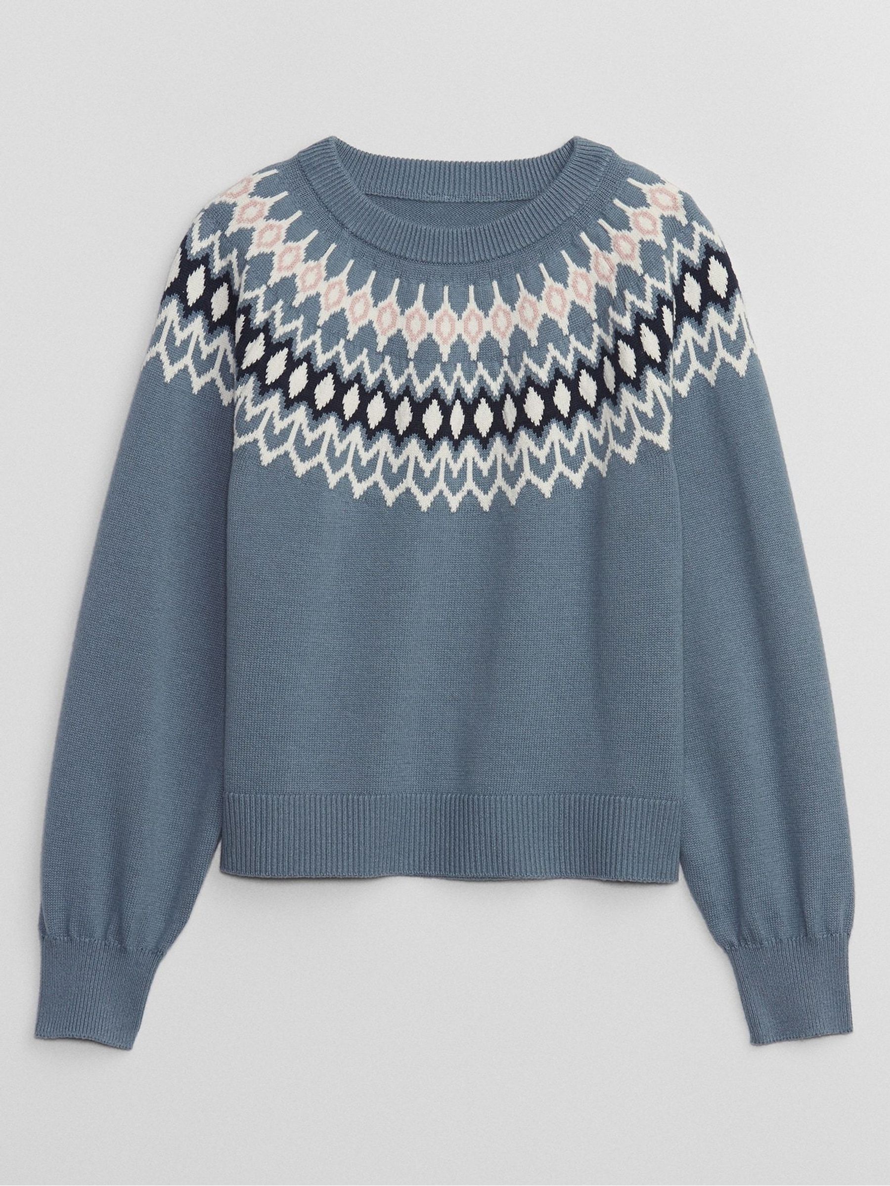 Blue Fair Isle Crew Neck Jumper - Image 2 of 2