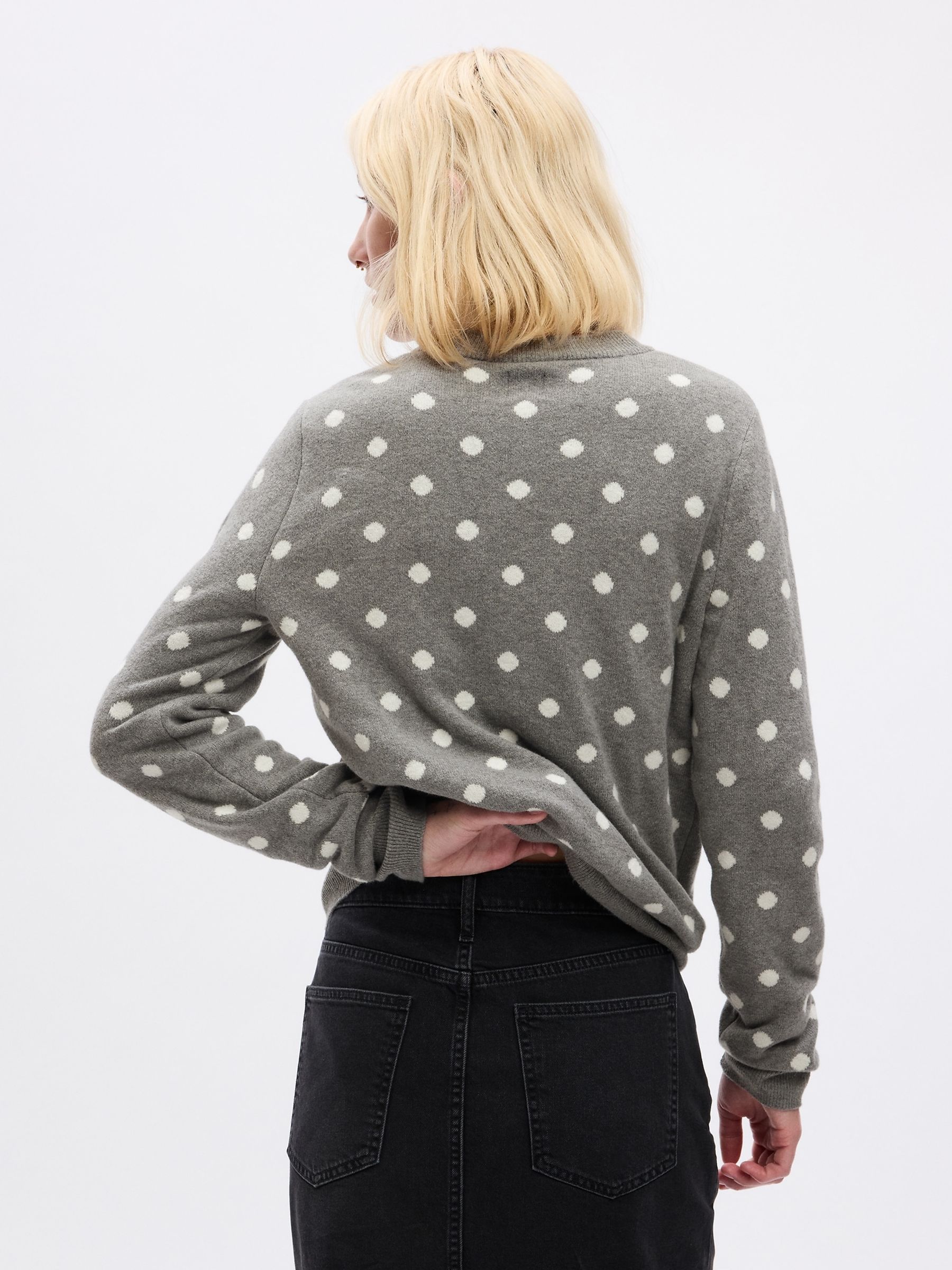 Grey CashSoft Cotton Mix Crew Neck Jumper - Image 2 of 2