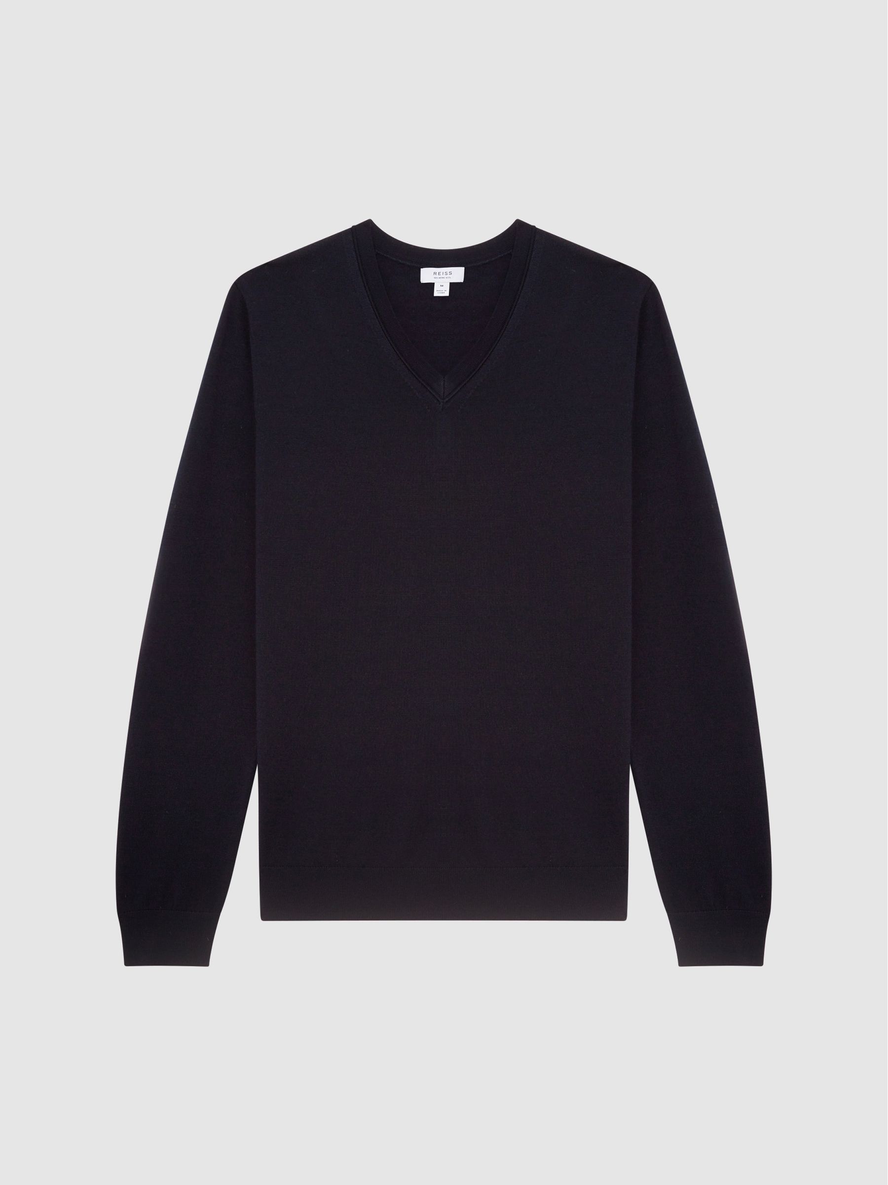 Merino Wool Jumper in Navy - Image 2 of 6